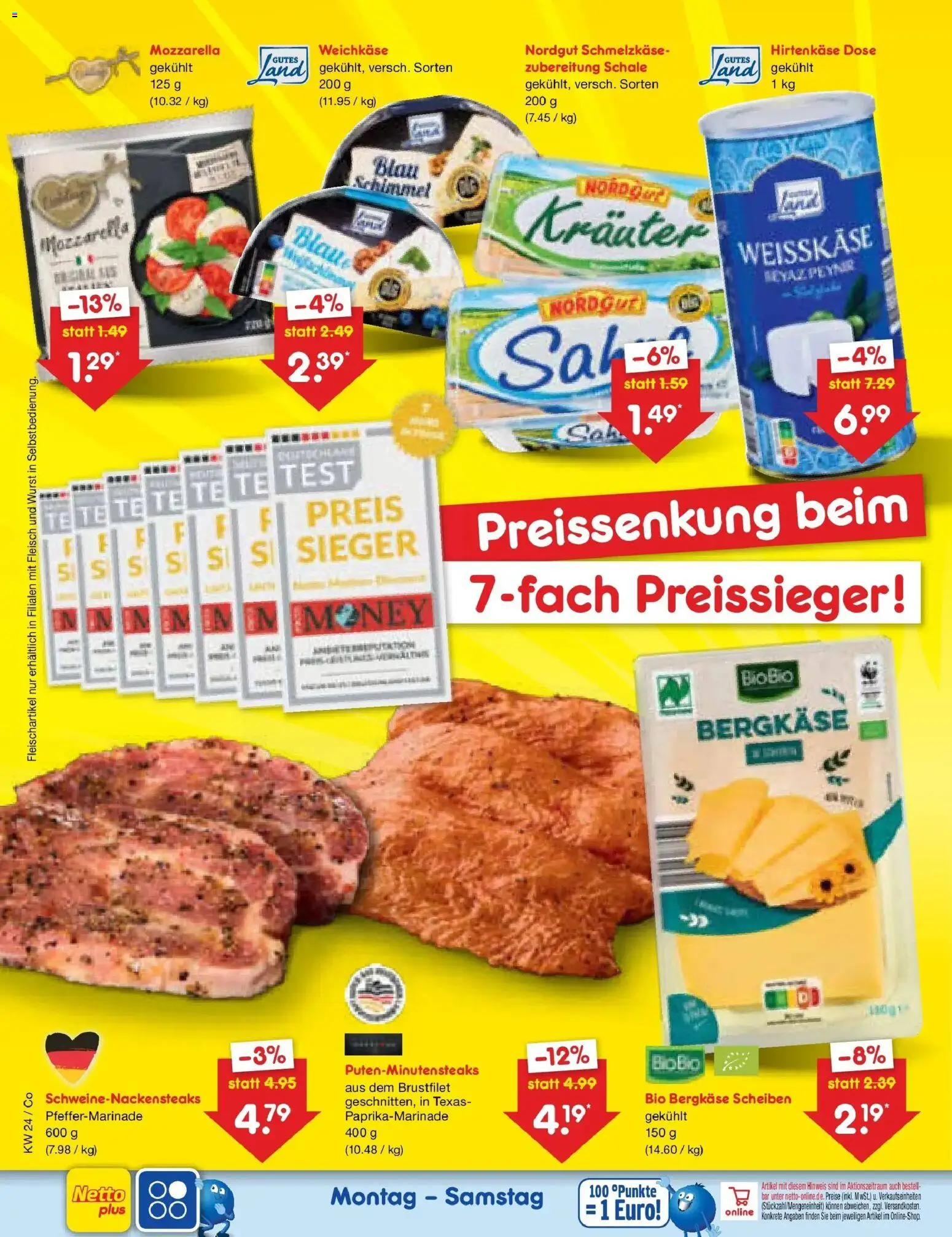 Netto Marken-Discount Prospekt Nordhausen – gültig ab 14.06.2026 | Seite: 6 | Produkte: Mozzarella, Wurst, Fleisch