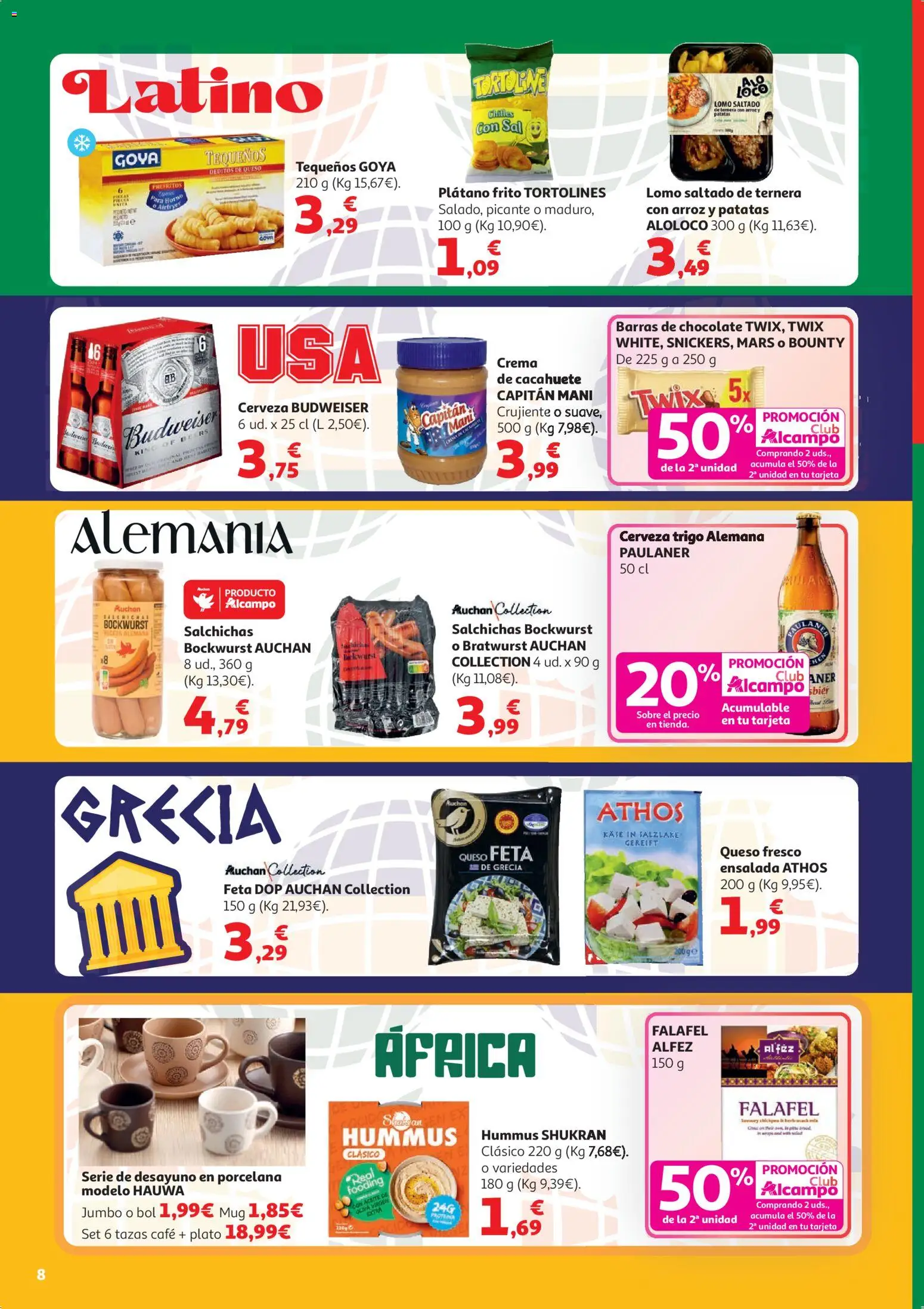 Alcampo HP Nacional │ válido desde el 07.04.2026 | Página: 8 | Productos: Queso, Chocolate, Queso fresco, Arroz
