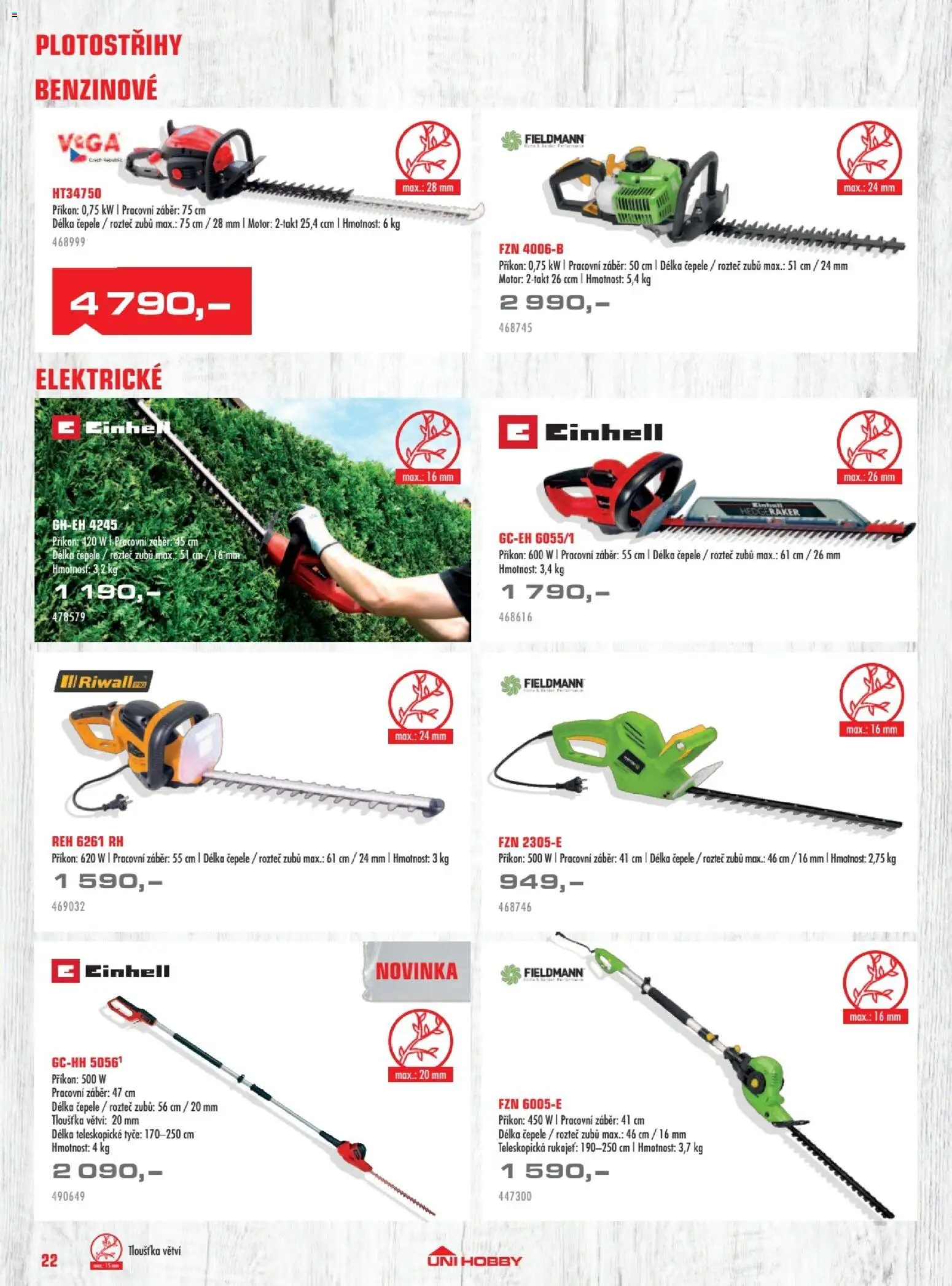 Uni Hobby katalog - Zahradní technika 2026 od 13.03.2026 | Strana: 22