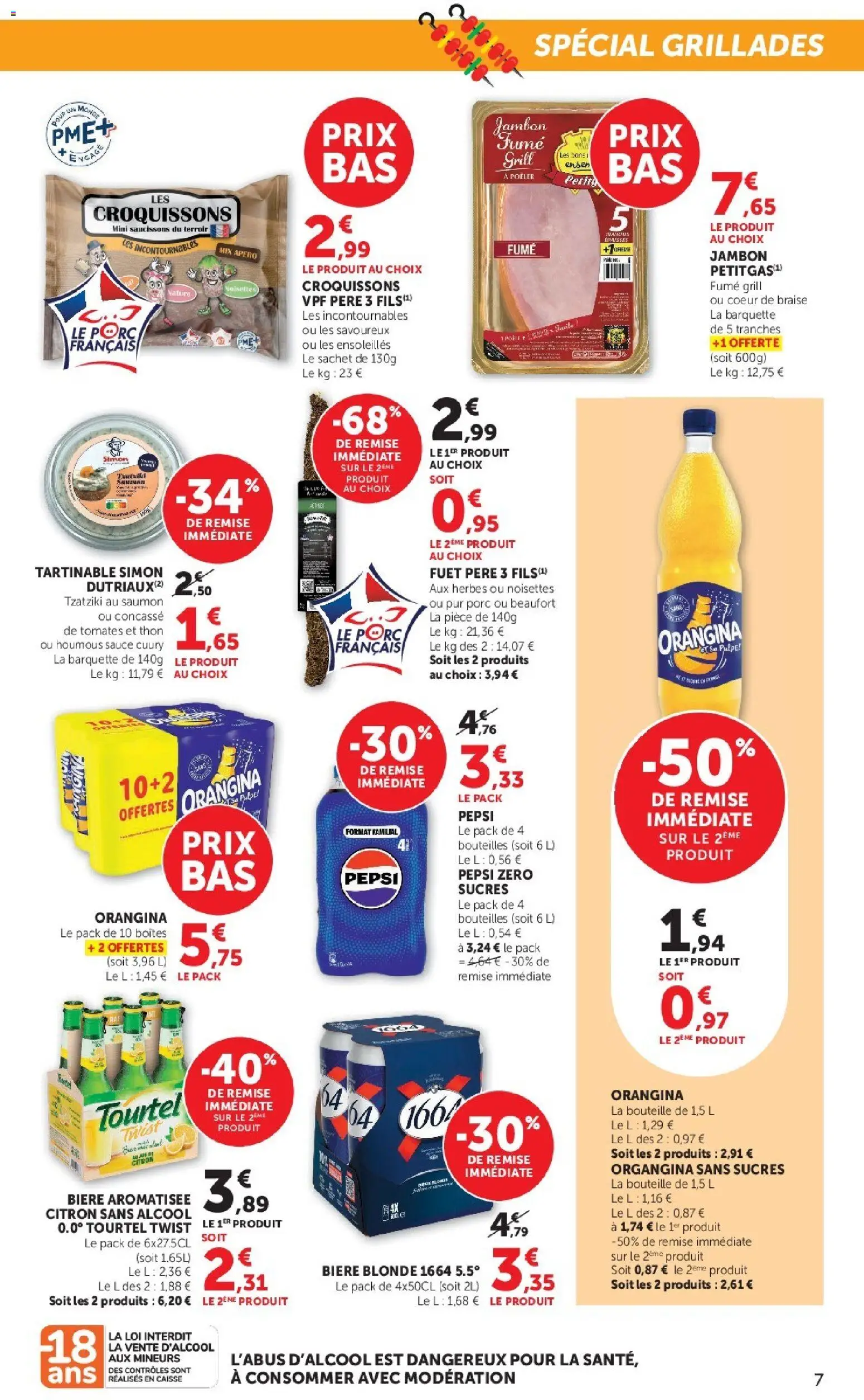 {H1} | Page: 7 | Produits: Citron, Beaufort, Grill, Porc