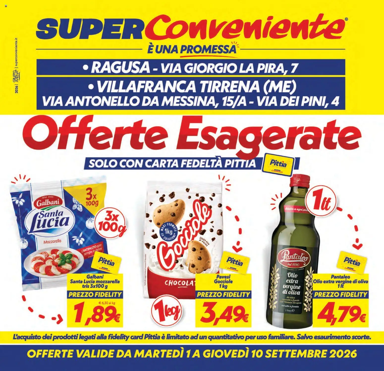 Volantino SuperConveniente del 01/09/2026 | Pagina: 1 | Prodotti: Mozzarella, Olio, Olive, Olio extra vergine