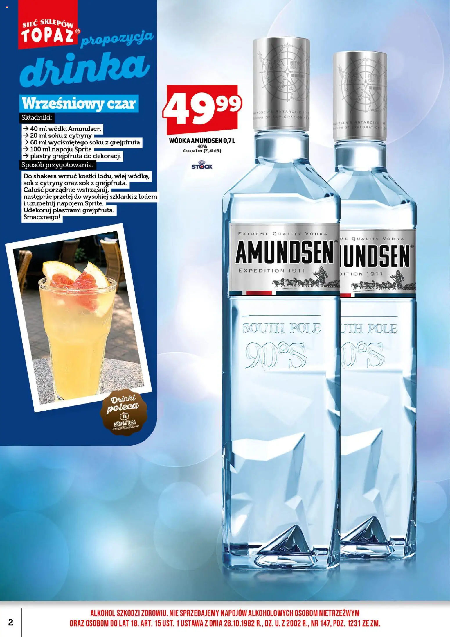 Topaz gazetka alkoholowa od 01.09.2026 | Strona: 4 | Produkty: Sok z cytryny, Sprite, Szklanki, Alkohol