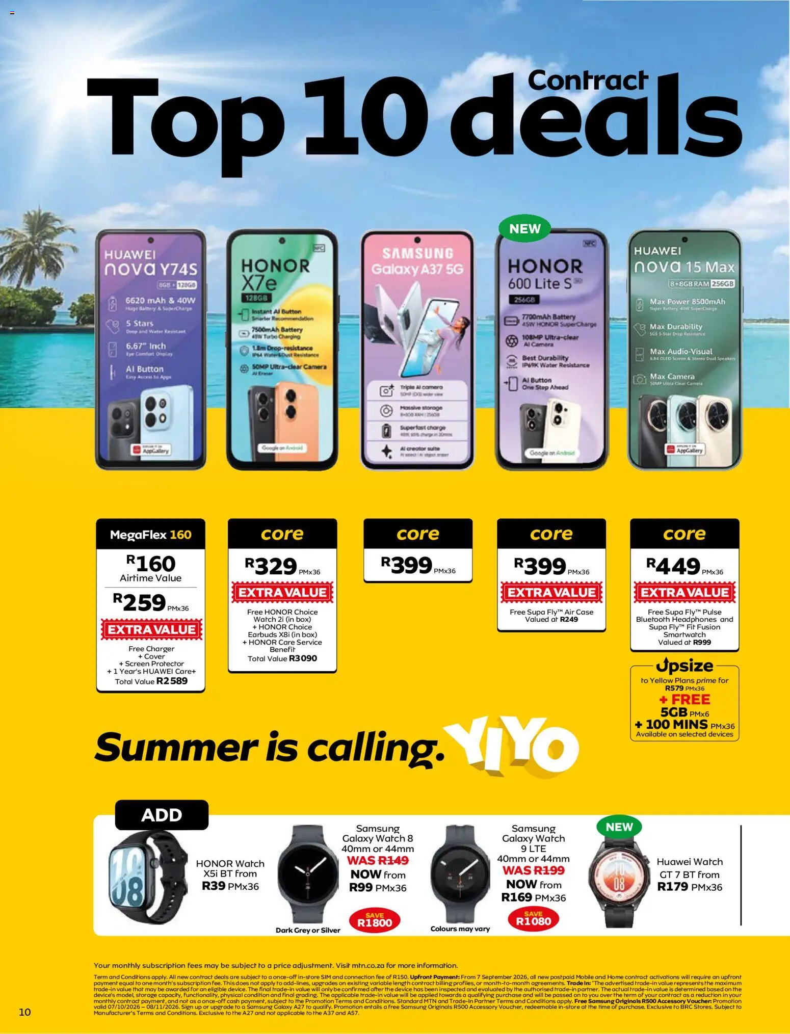 New MTN catalogue – valid from 07/10/2026 | Page: 10 | Products: Sim, Smartwatch, Box, Water