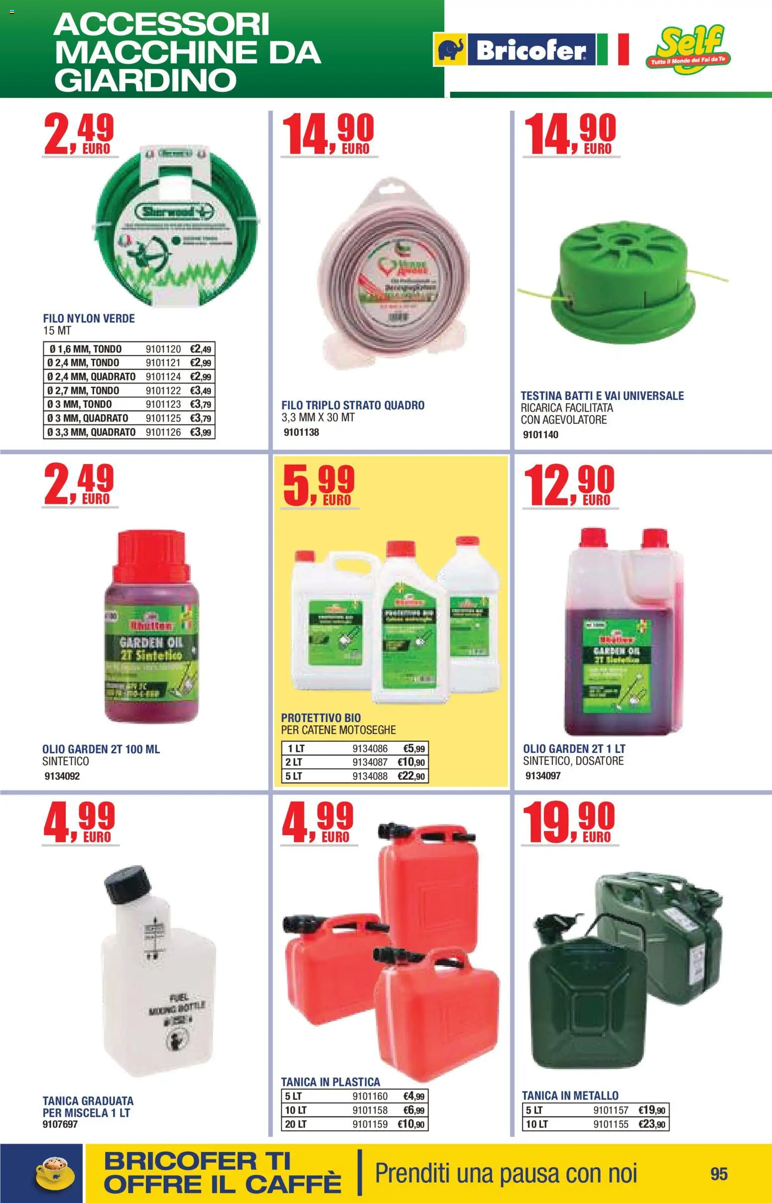 Volantino Bricofer del 14/04/2026 | Pagina: 95 | Prodotti: Tè, Olio, Tanica