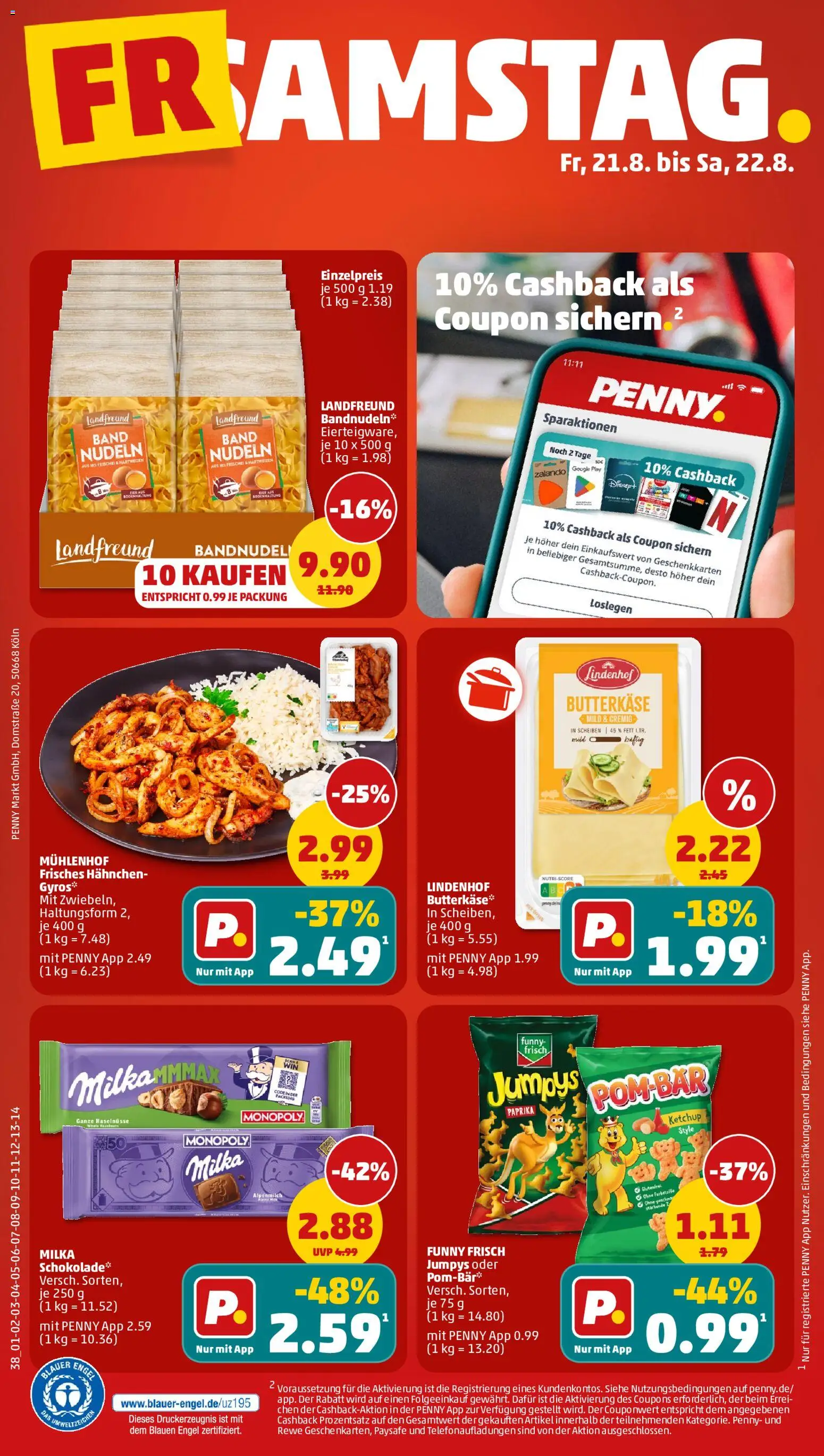 Penny Prospekt – gültig ab 17.08.2026 | Seite: 46 | Produkte: Butter, Funny frisch, Milka, Ketchup