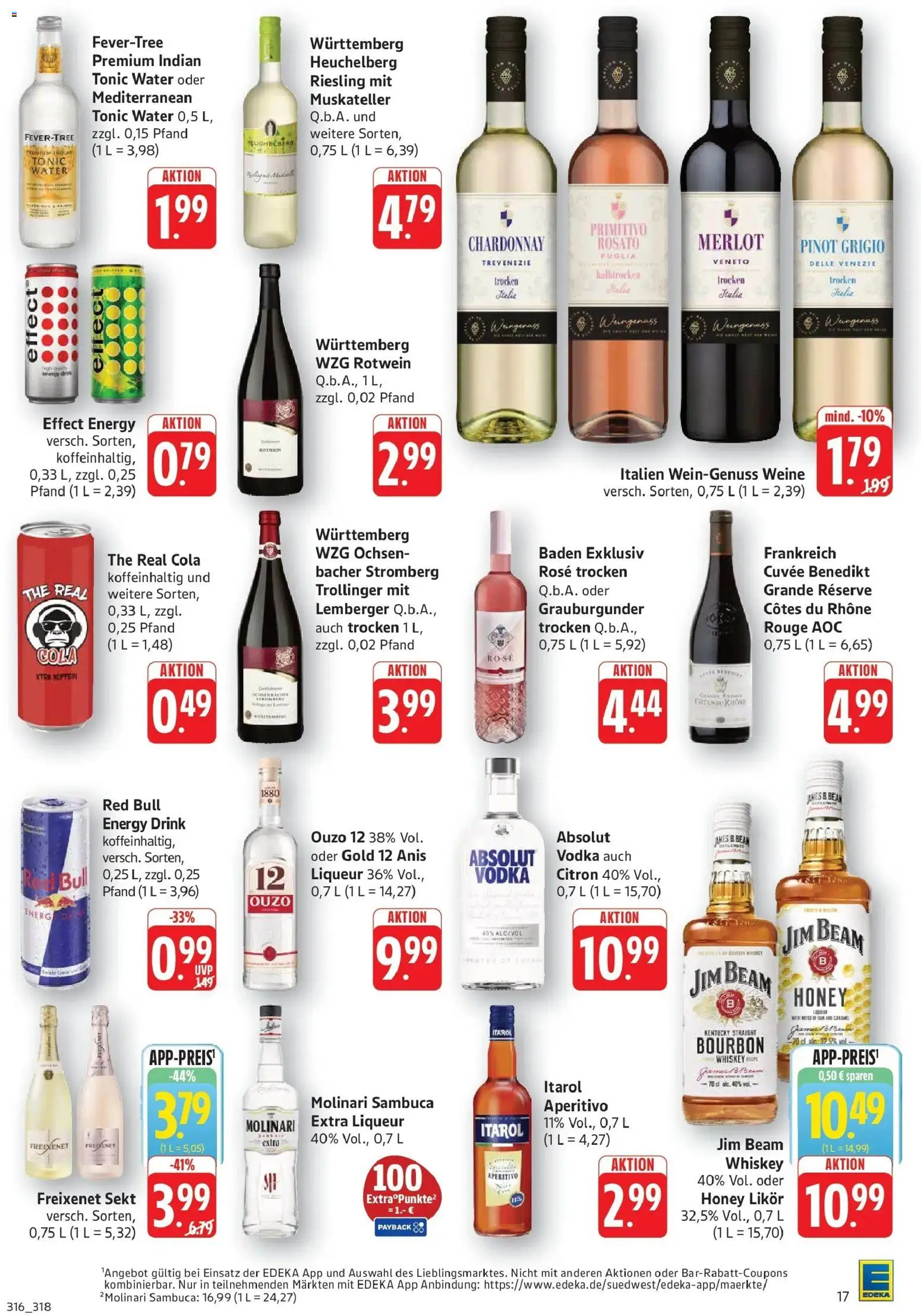 Edeka Prospekt Geislingen (ab 31.08.2026) » Angebote Online | Seite: 17 | Produkte: Cola, Energy, Bourbon, Whiskey