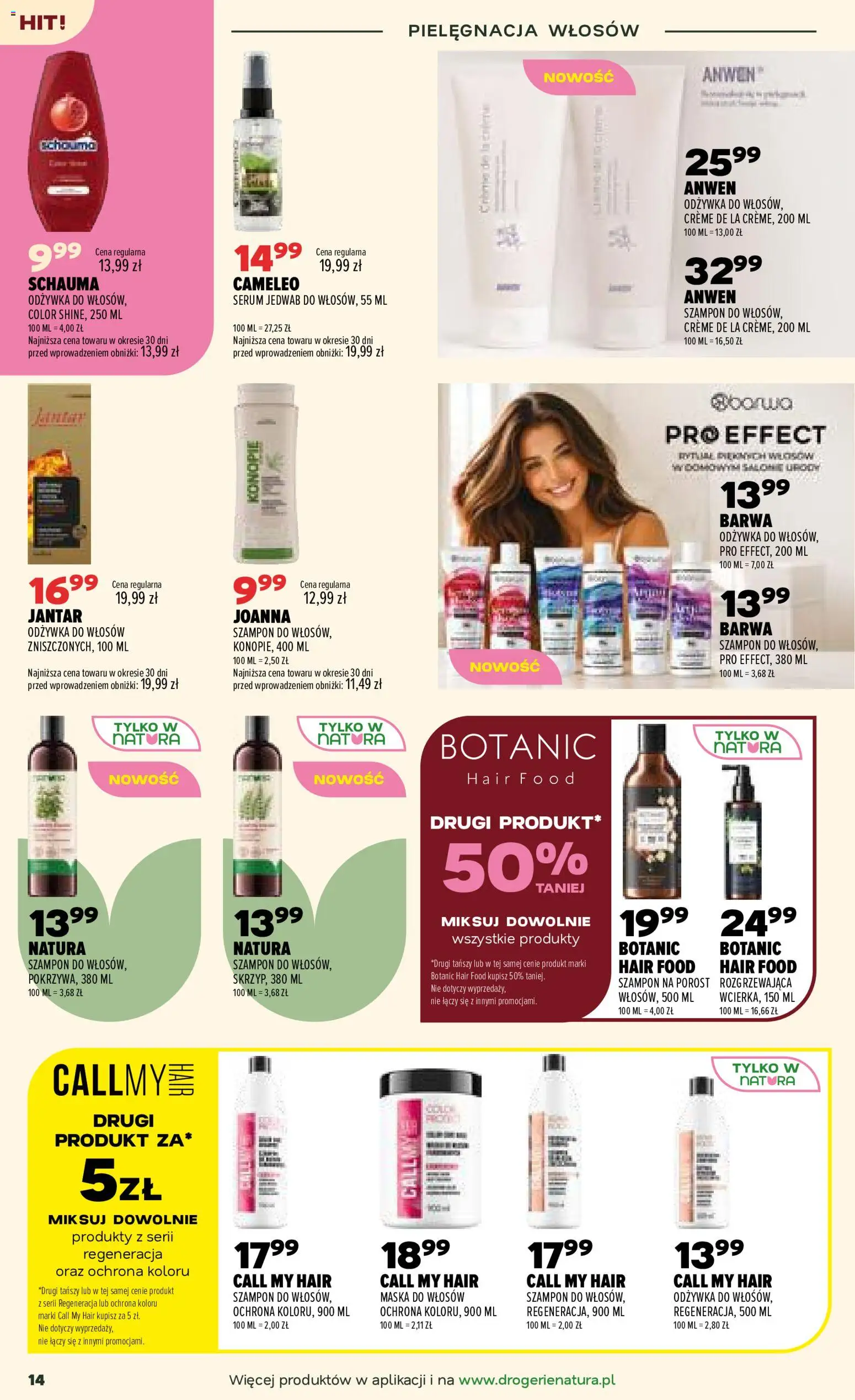 Drogerie Natura gazetka od 07.07.2026 | Strona: 14 | Produkty: Szampon, Odżywka, Odżywka do włosów, Maska