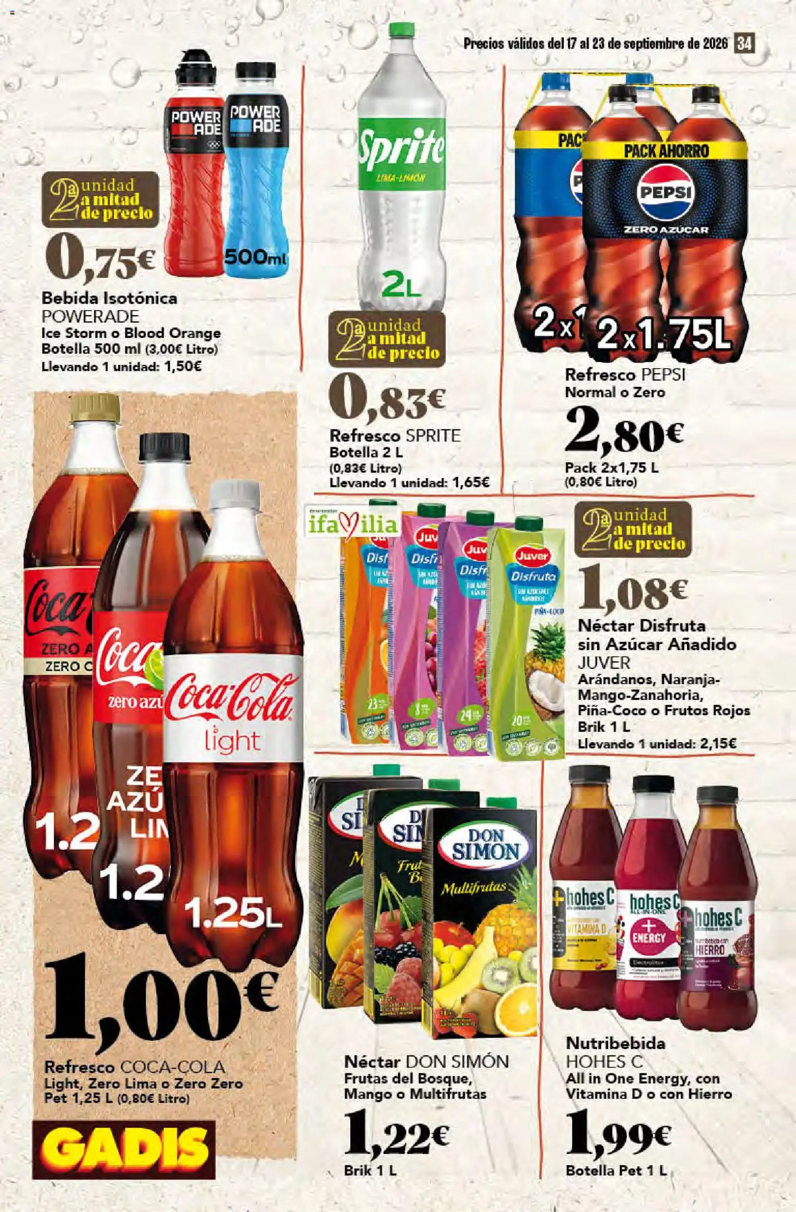 Gadis folleto │ válido desde el 17/09/2026 | Página: 34 | Productos: Lima, Sprite, Mango, Azúcar