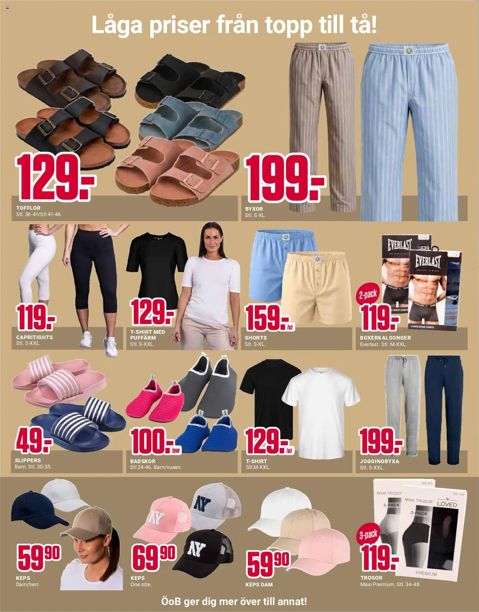 ÖoB reklamblad aktuell från 18.05.2026 | Sida: 8 | Produkter: Badskor, Keps, Topp, Shorts