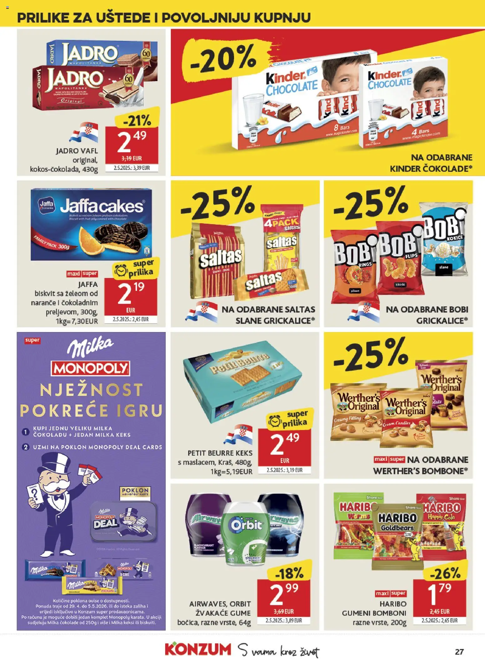 Konzum katalog | vrijedi od 29.04.2026 | Stranica: 27 | Proizvodi: Flips, Keksi, Keks, Milka