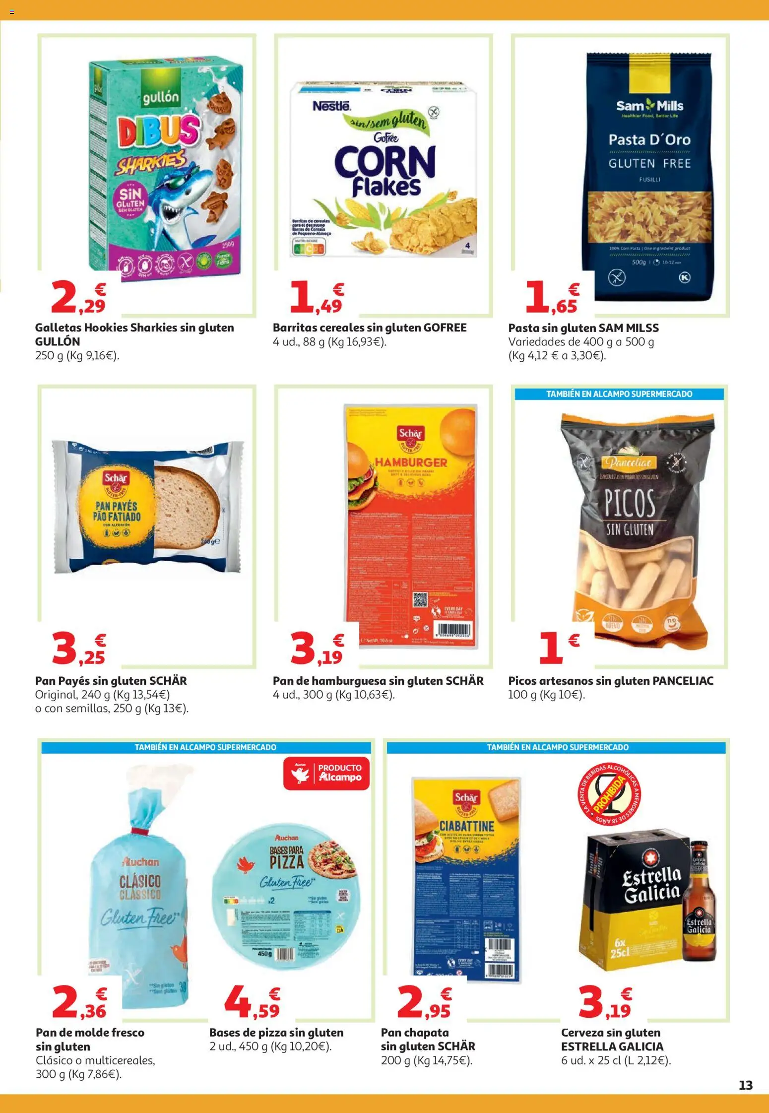 Alcampo HG Unico Mad │ válido desde el 05.05.2026 | Página: 13 | Productos: Cereales, Pasta, Galletas, Pan de hamburguesa