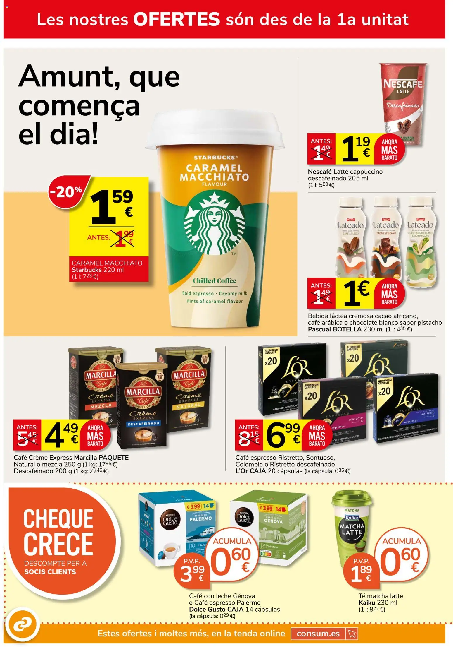 Consum folleto │ válido desde el 25/06/2026 | Página: 2 | Productos: Café con leche, Leche, Café, Chocolate