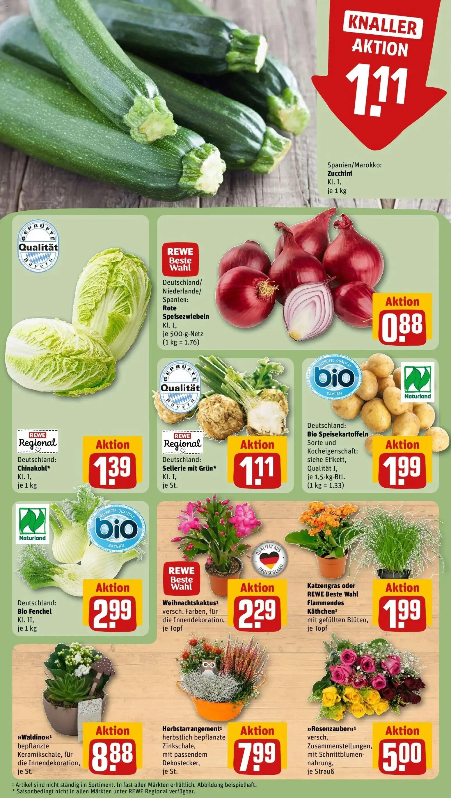 REWE Prospekt ab 26.10.2026 zum Blättern » Angebote | Seite: 7 | Produkte: Zucchini