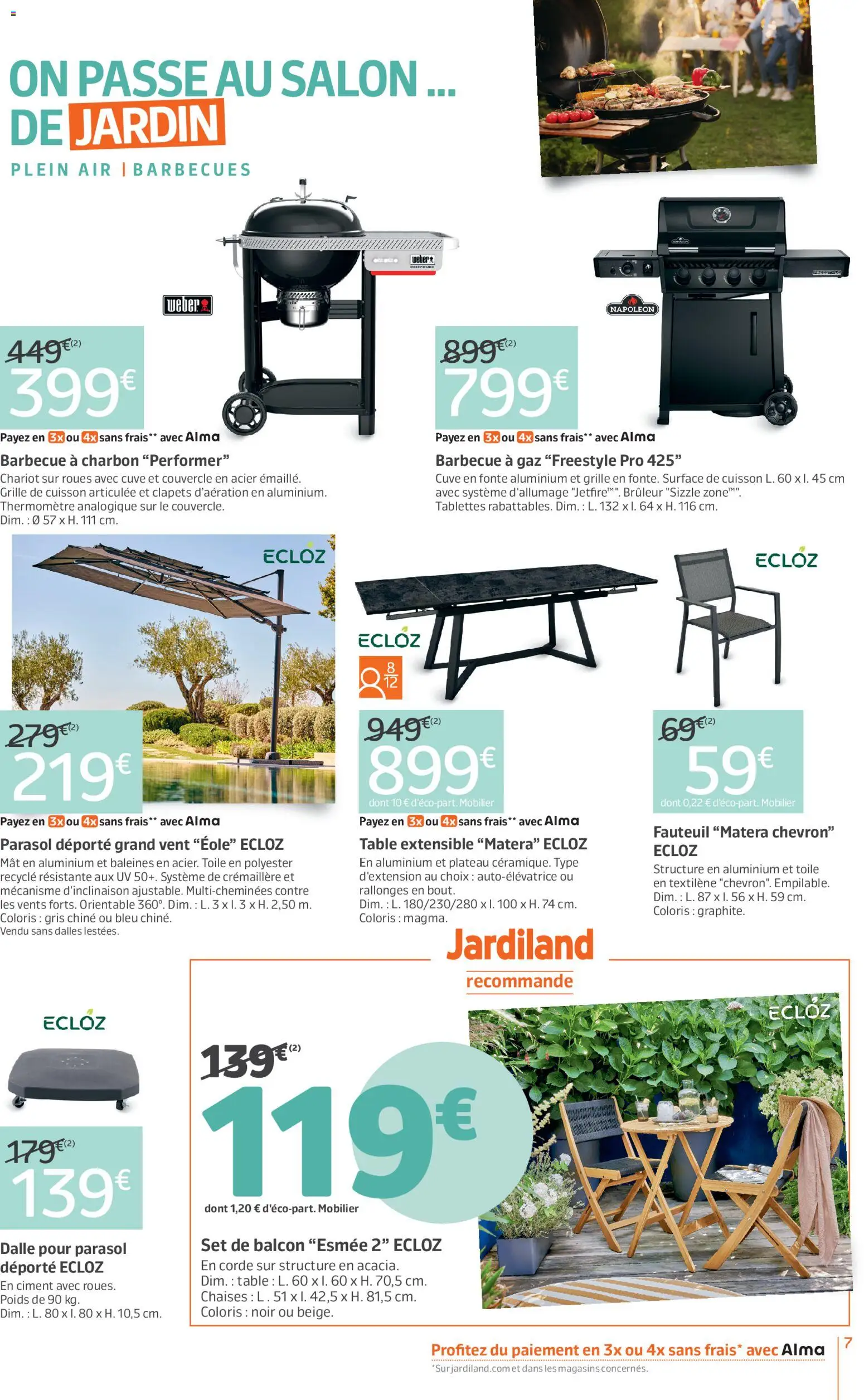 {H1} | Page: 7 | Produits: Poids, Table extensible, Grille de cuisson, Parasol