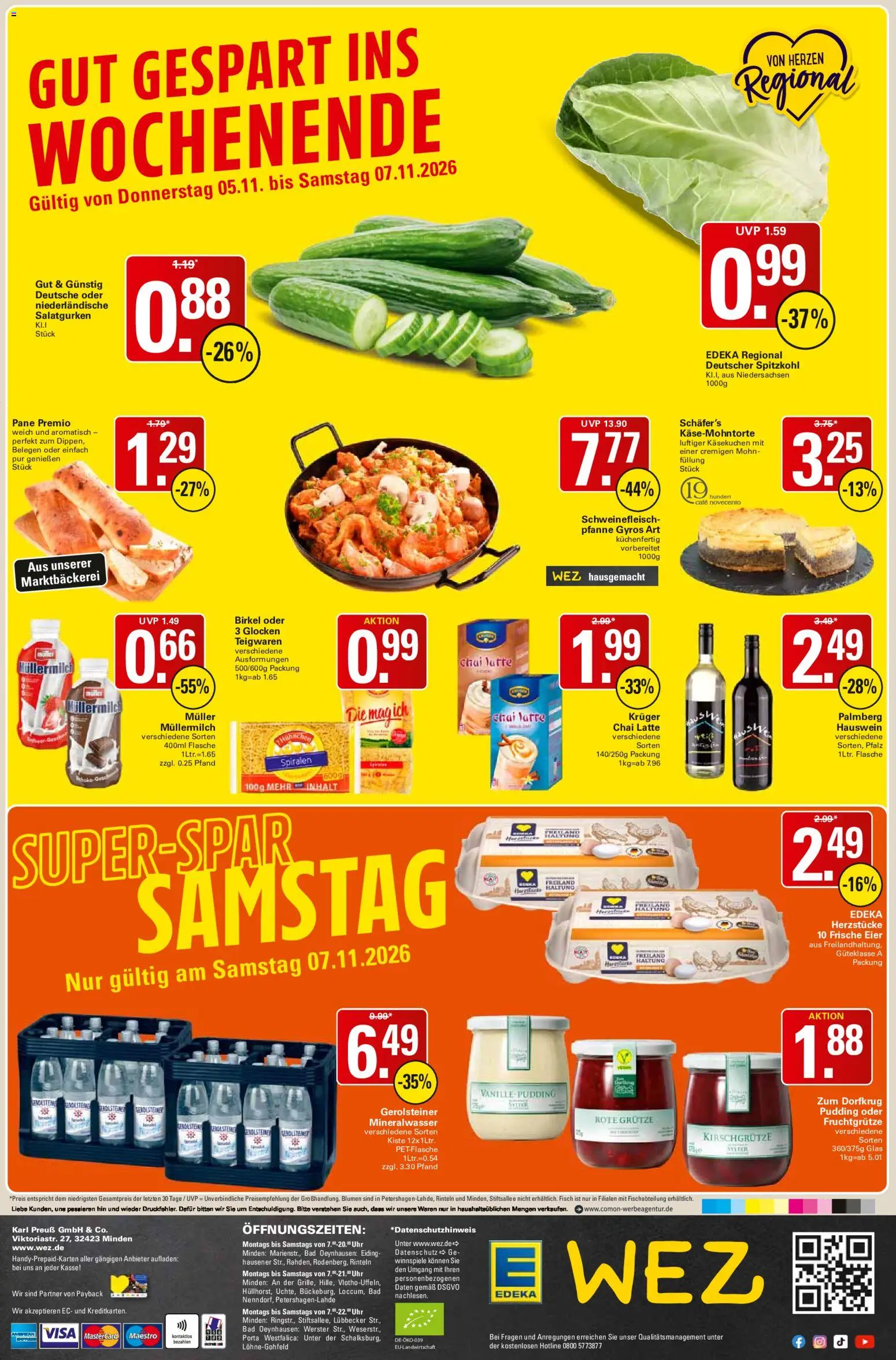 WEZ Prospekt – gültig ab 02.11.2026 | Seite: 16 | Produkte: Bad, Fisch, Schweinefleisch, Gerolsteiner