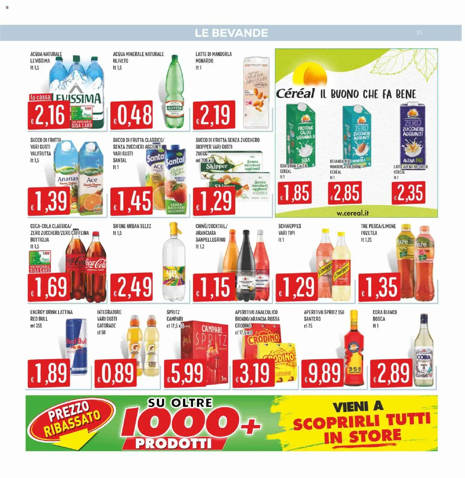 Volantino SISA del 09/07/2026 | Pagina: 15 | Prodotti: Riso, Latte, Arancia, Bottiglia