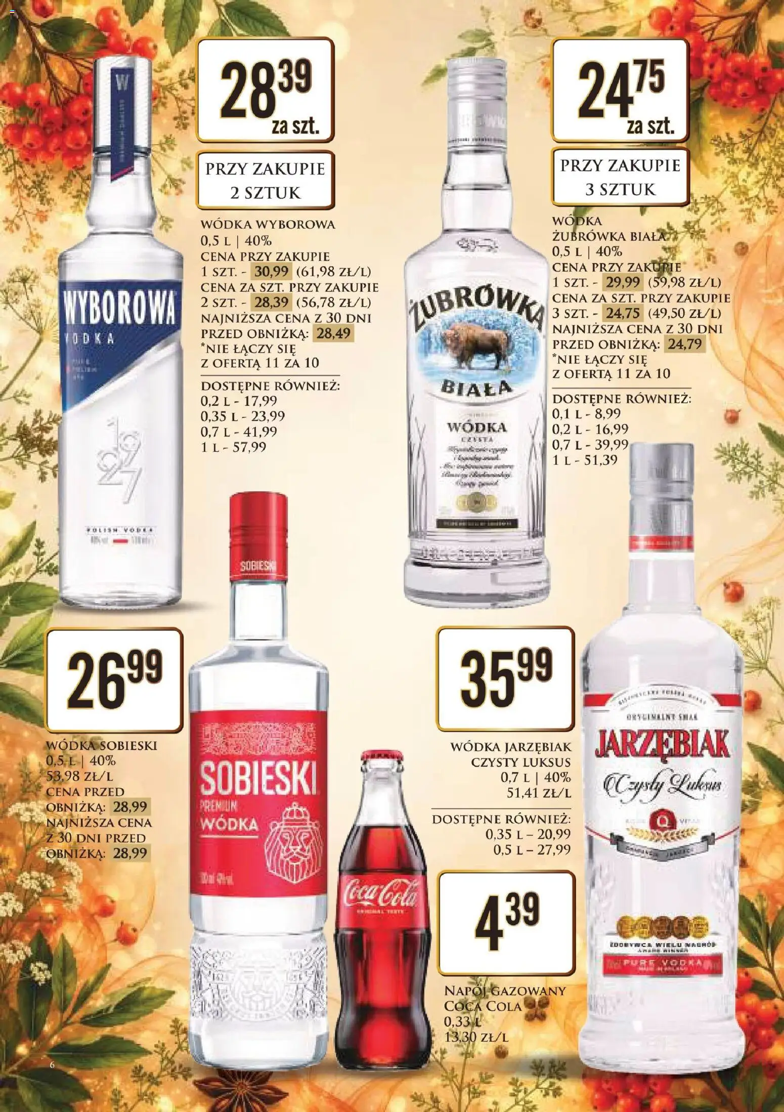 Dino gazetka alkoholowa od 29.05.2026 | Strona: 6 | Produkty: Coca cola, Żubrówka, Żubrówka biała wódka, Vodka