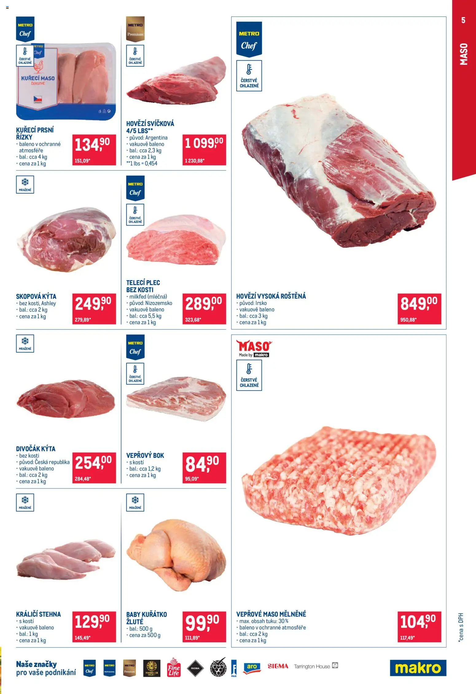 Makro leták - Gastronomie od 23.09.2026 | Strana: 5 | Produkty: Vepřový bok, Hovězí svíčková, Maso, Kýta
