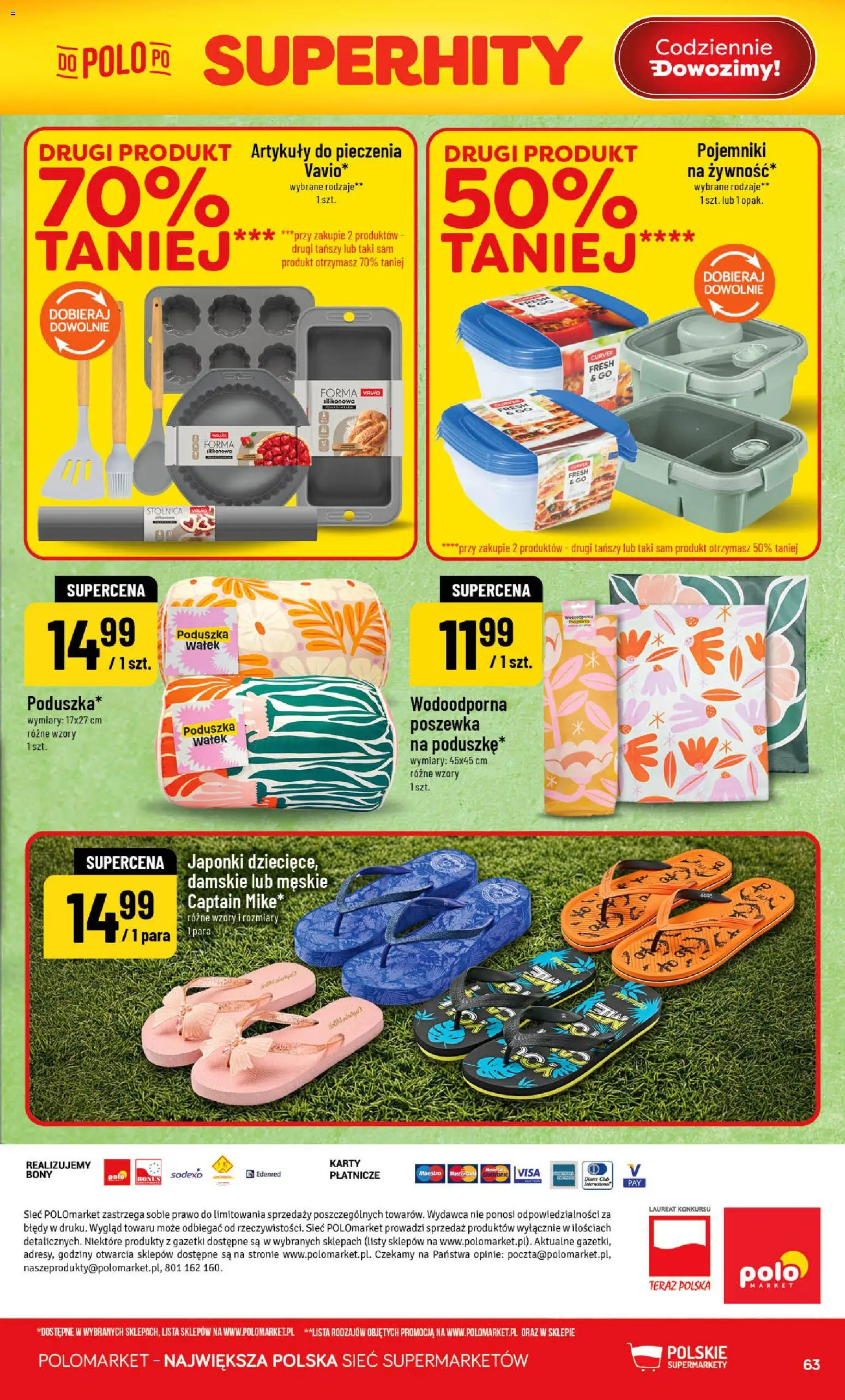 POLOmarket gazetka od 13.05.2026 | Strona: 63 | Produkty: Japonki, Poduszka