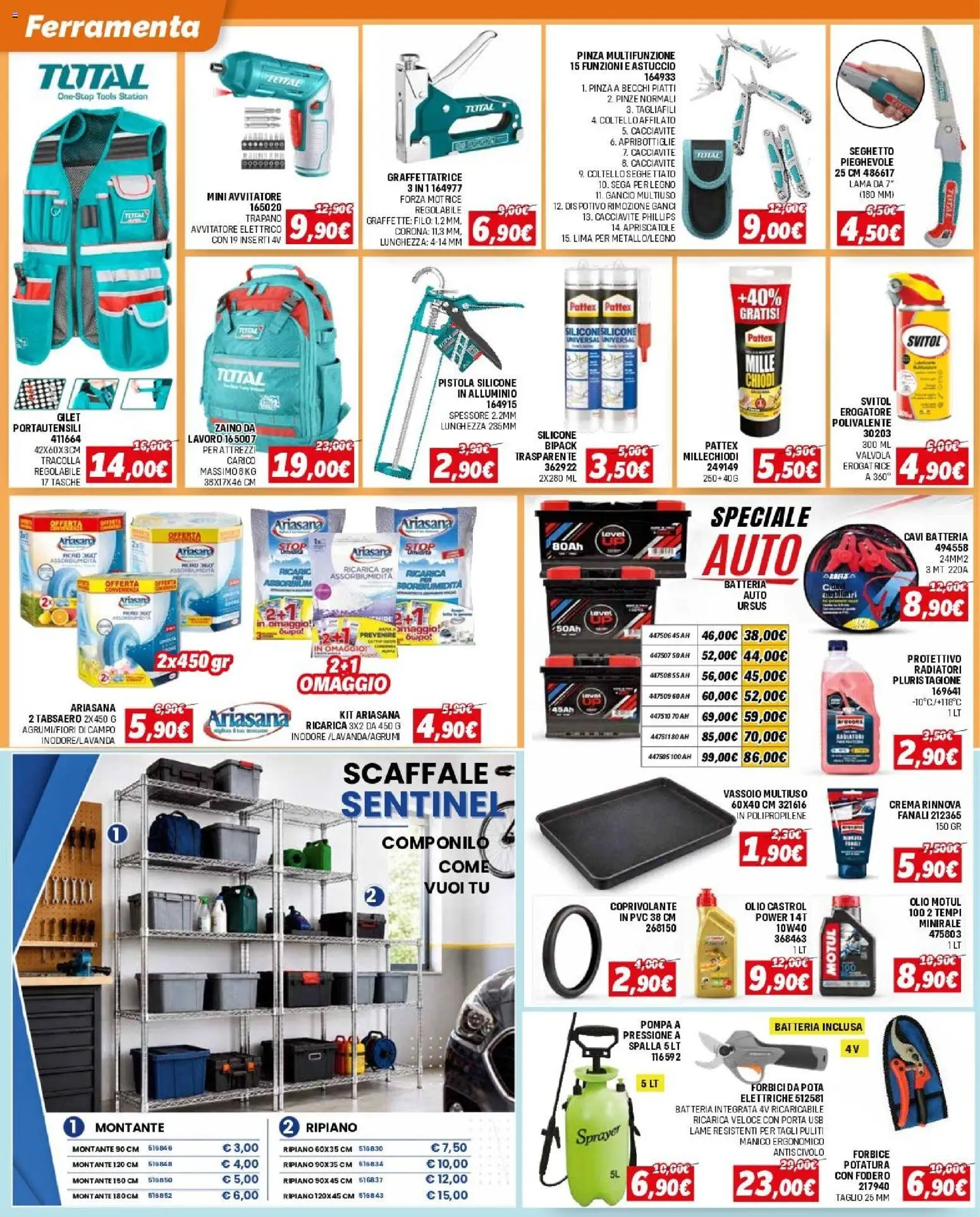 Volantino Orizzonte del 10/09/2026 | Pagina: 12 | Prodotti: Gilet, Forbice, Scaffale, Pinze