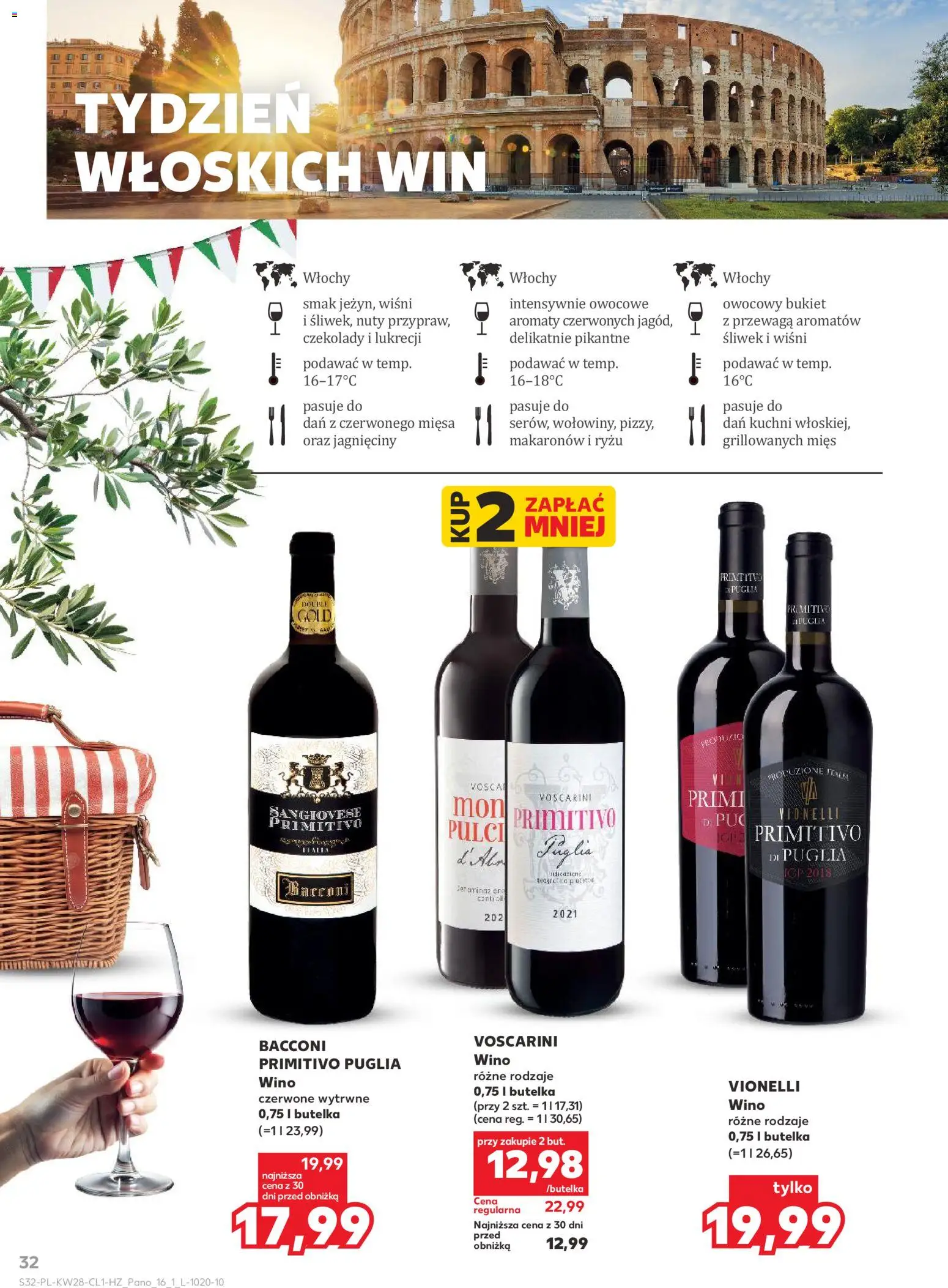 Kaufland Polsko leták - Barek od 09.07.2026 | Strana: 32 | Produkty: Primitivo Puglia, Primitivo