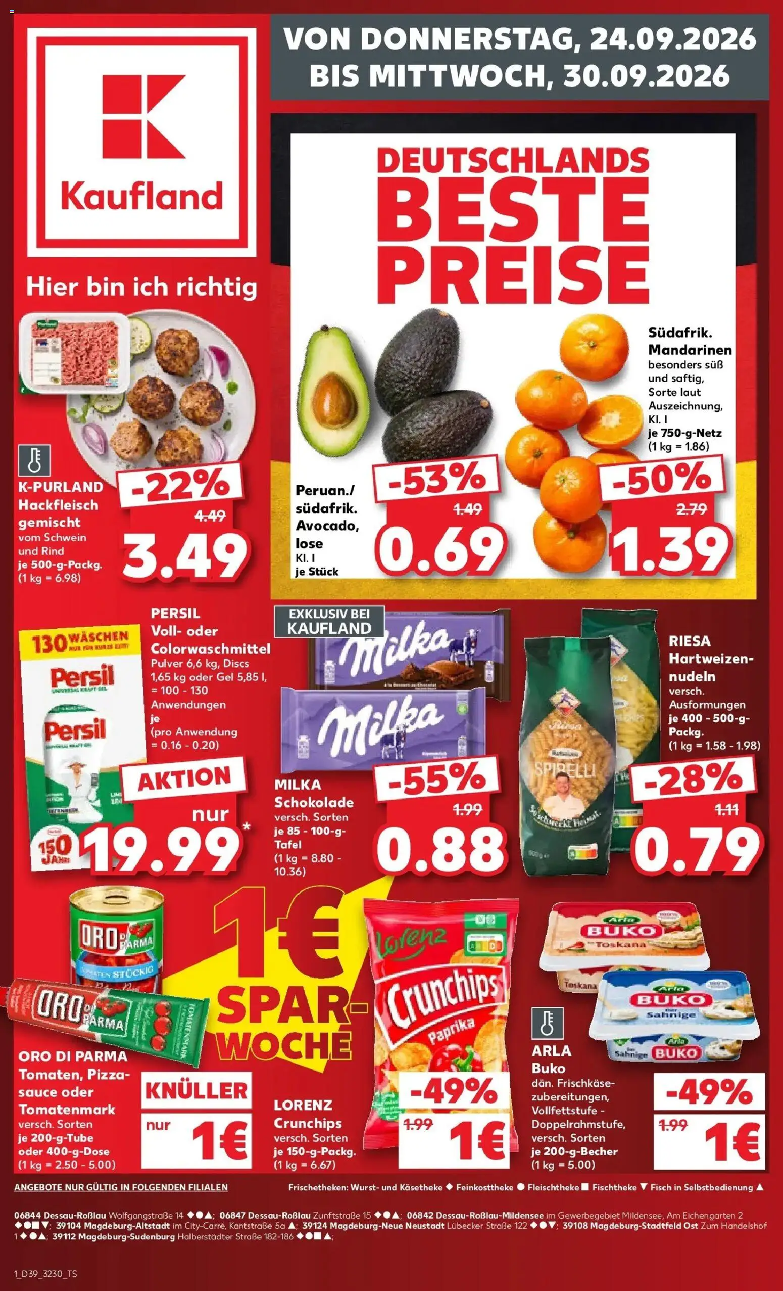 Prospekt Kaufland ab 24.09.2026 » Angebote Online zum Blättern | Seite: 1 | Produkte: Paprika, Wurst, Persil, Hackfleisch