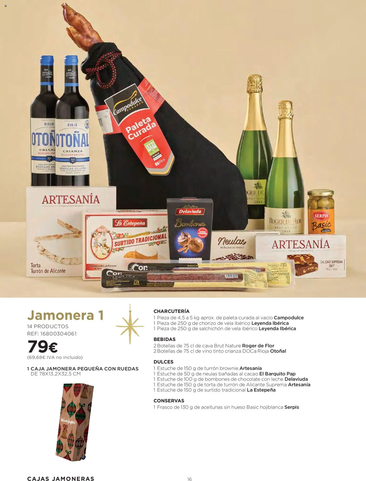 El Corte Inglés Cestas Navidad 2026 │ válido desde el 08/10/2026 | Página: 16 | Productos: Conservas, Vino tinto, Vino, Bebidas