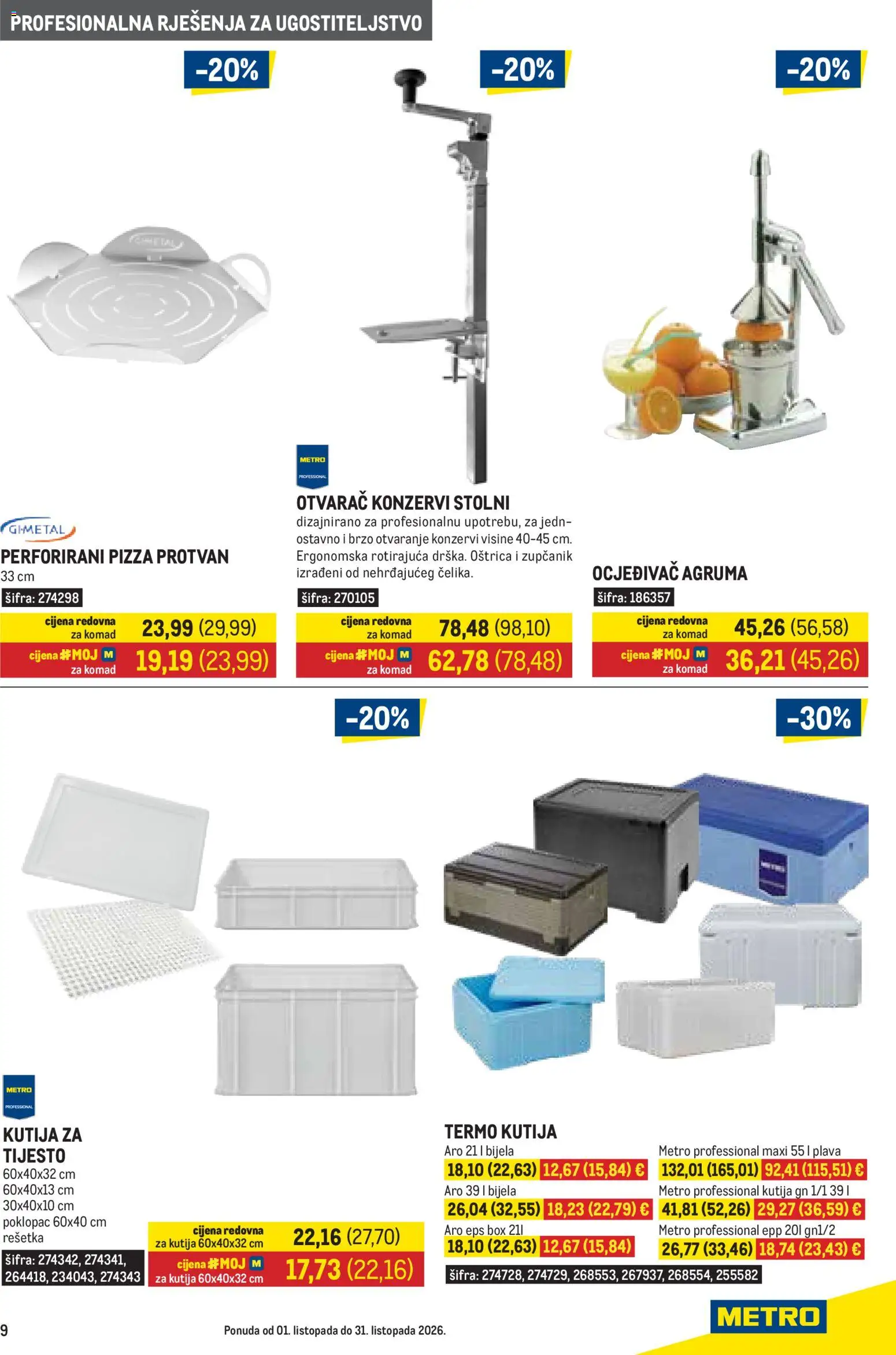 Metro katalog | vrijedi od 01.10.2026 | Stranica: 9 | Proizvodi: Tijesto, Kutija, Pizza