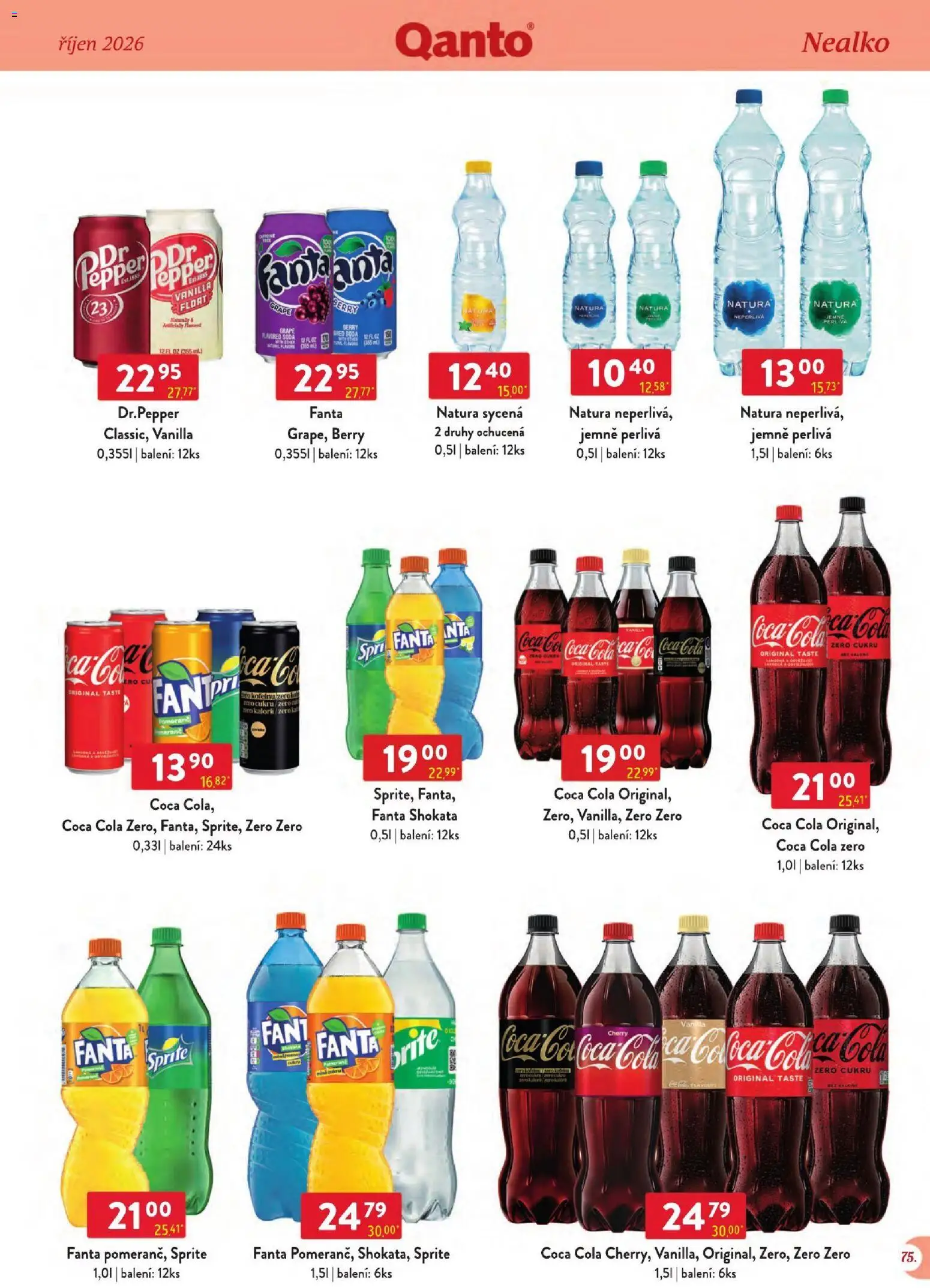 Astur & Qanto leták - Velkoobchod 10/2026 od 01.10.2026 | Strana: 75 | Produkty: Coca cola, Sprite, Coca Cola Zero, Cola