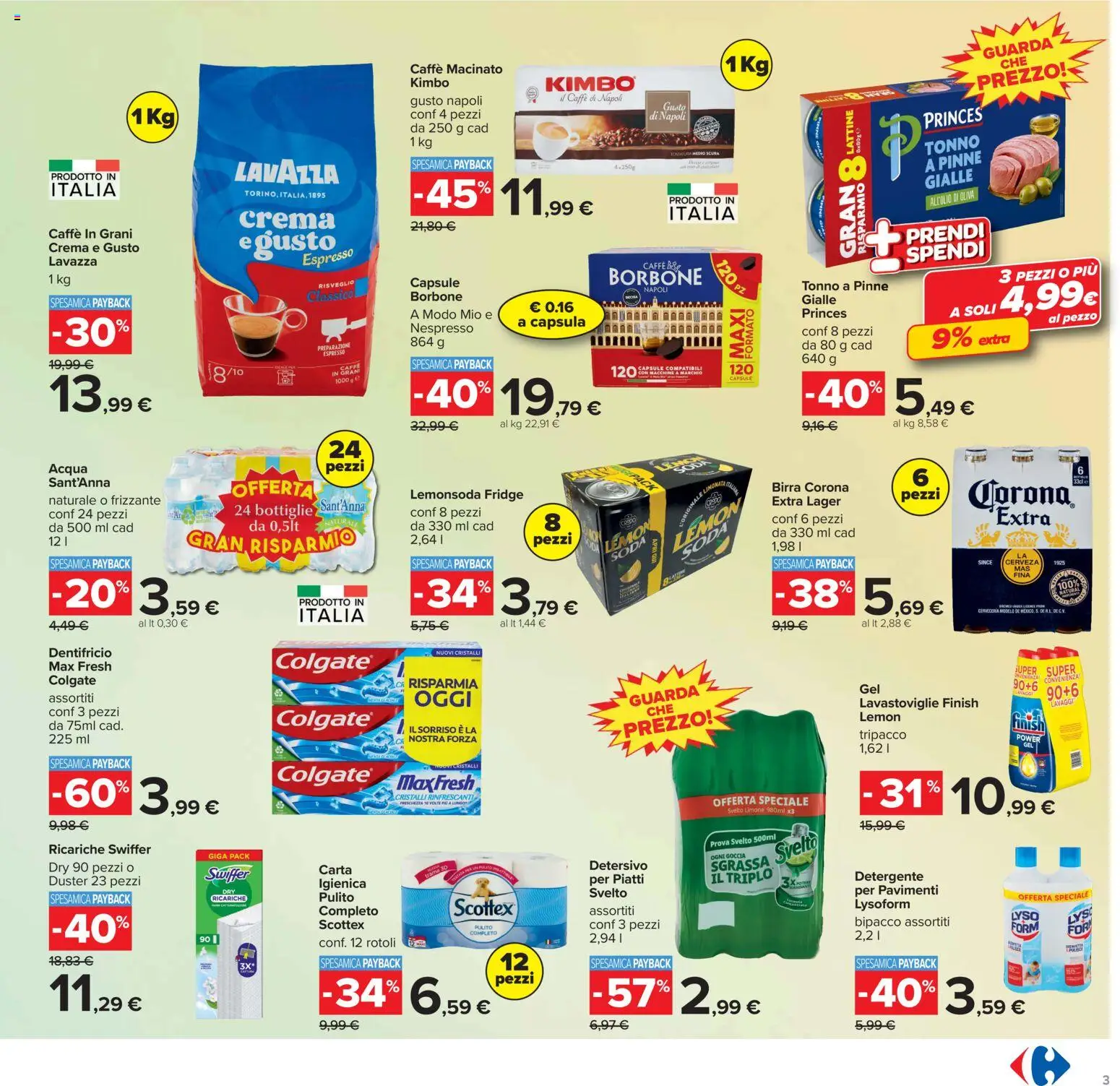 Volantino Carrefour del 20/08/2026 | Pagina: 3 | Prodotti: Caffè, Tonno, Borbone, Capsula