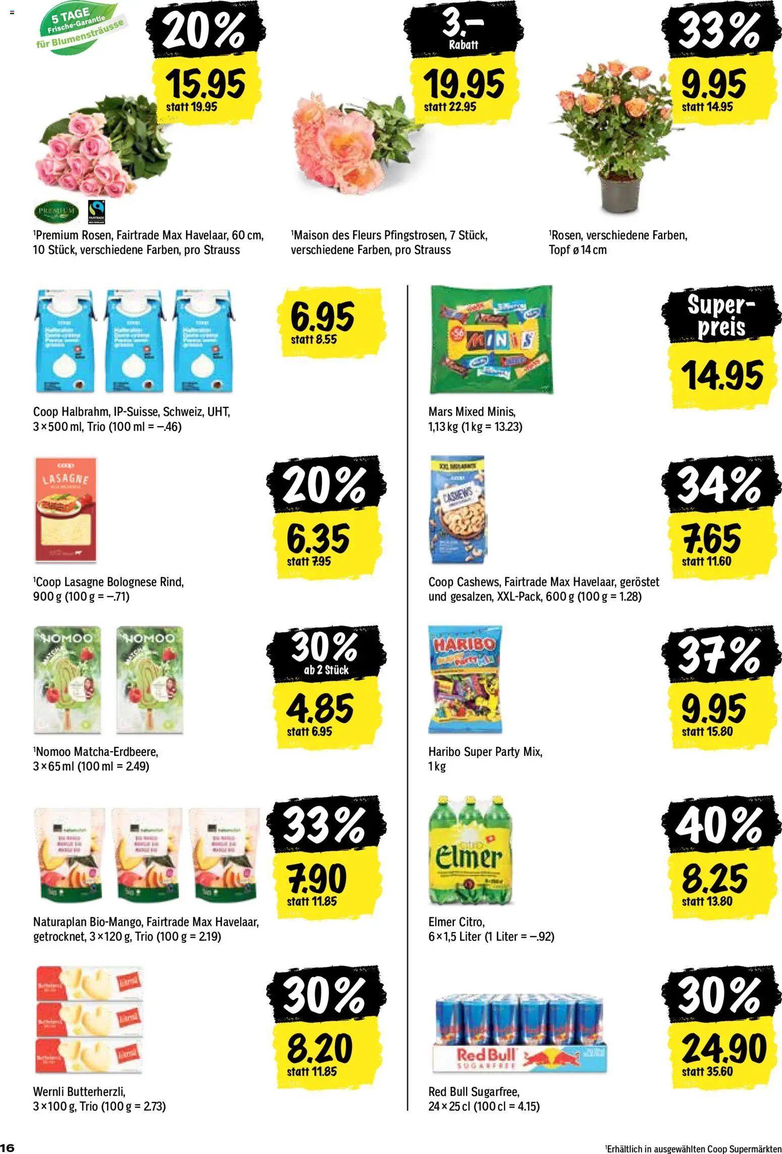 Coop aktionen – gültig ab 04.06.2026 | Seite: 16 | Produkte: Red bull, Box, Butter, Mango