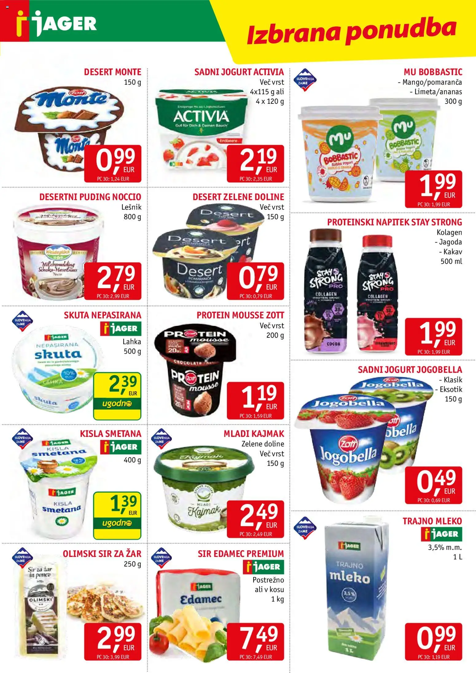 Novi Jager katalog ponudbe – veljaven od 05.08.2026 | Stran: 5 | Izdelki: Zar, Kajmak, Kakav, Sir