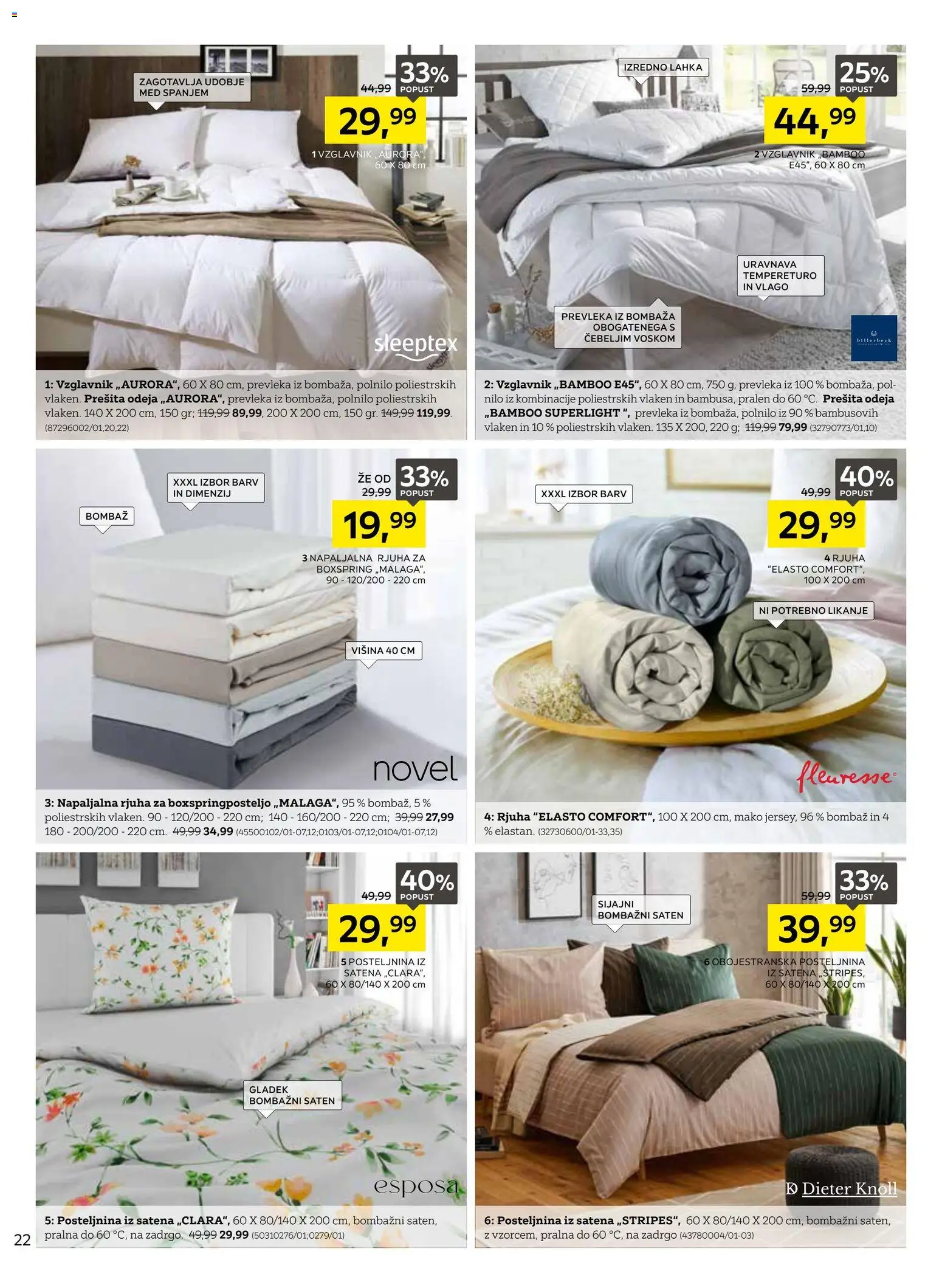 Novi XXXL Lesnina katalog ponudbe – veljaven od 01.06.2026 | Stran: 22 | Izdelki: Prešita odeja, Vzglavnik, Odeja, Rjuha