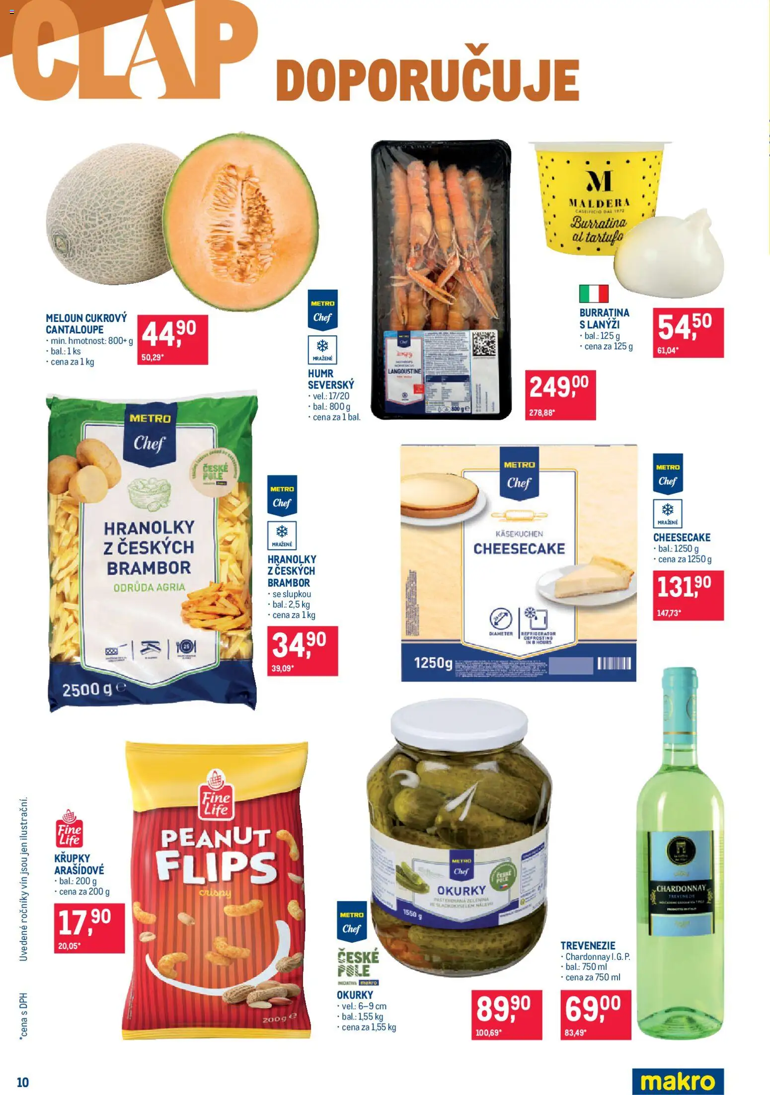 Makro leták - Pro milovníky jídla od 26.08.2026 | Strana: 10 | Produkty: Meloun, Hranolky, Okurky, Cheesecake