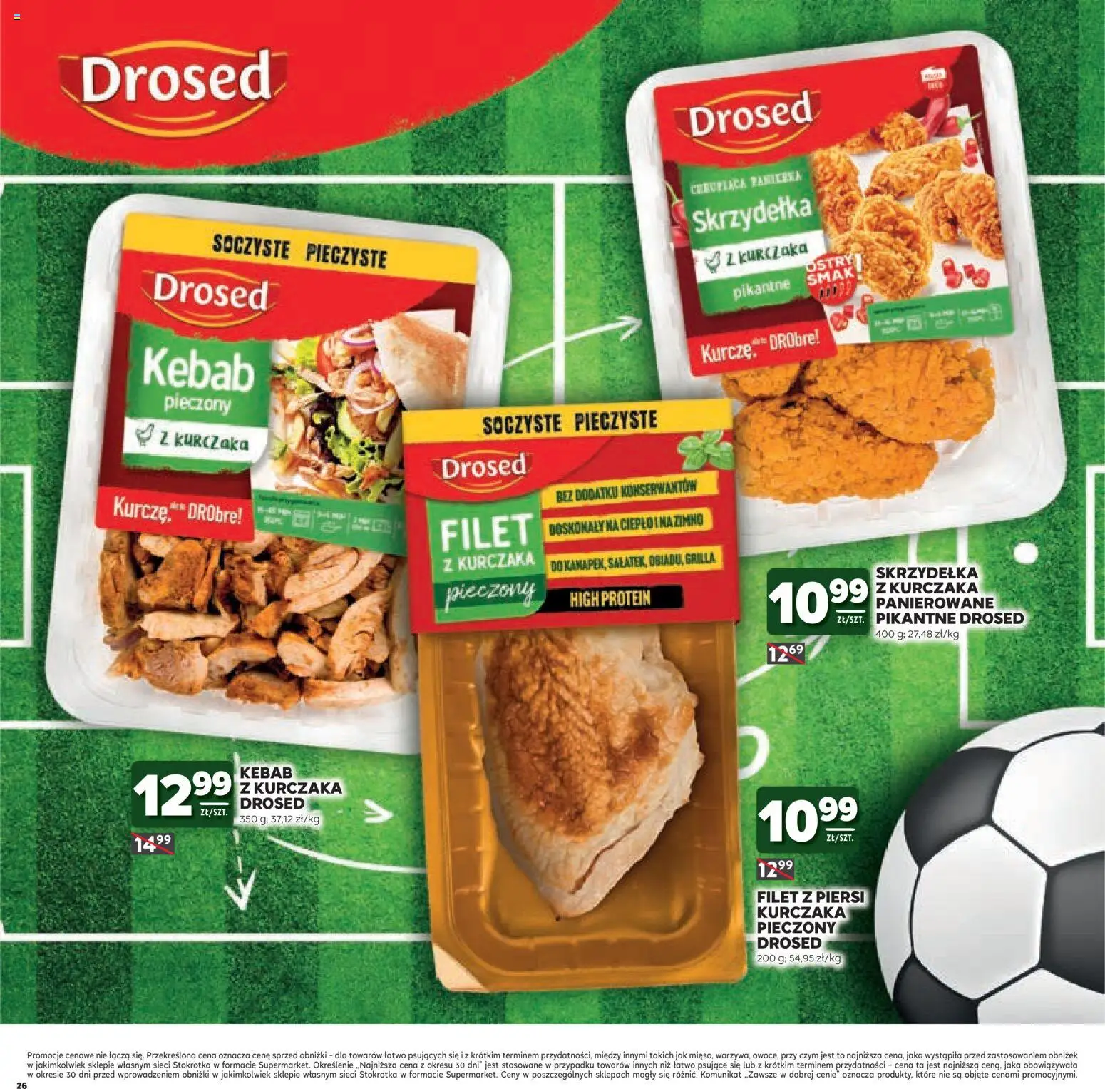 Stokrotka gazetka - Mistrzostwa Świata od 11.06.2026 | Strona: 26 | Produkty: Skrzydełka z kurczaka, Piersi, Kebab, Filet z piersi kurczaka