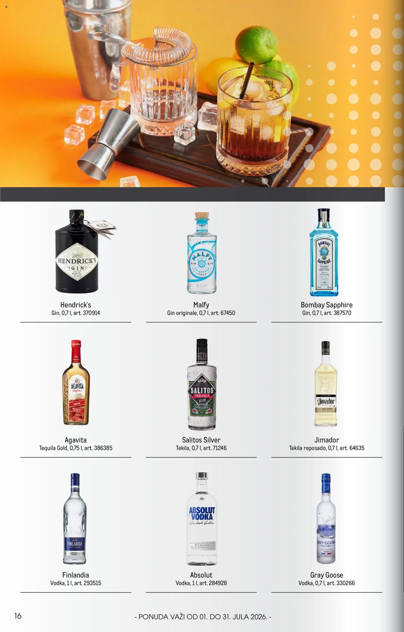 Metro katalog - važi od 01.07.2026 | Strana: 16 | Proizvode: Vodka, Gin