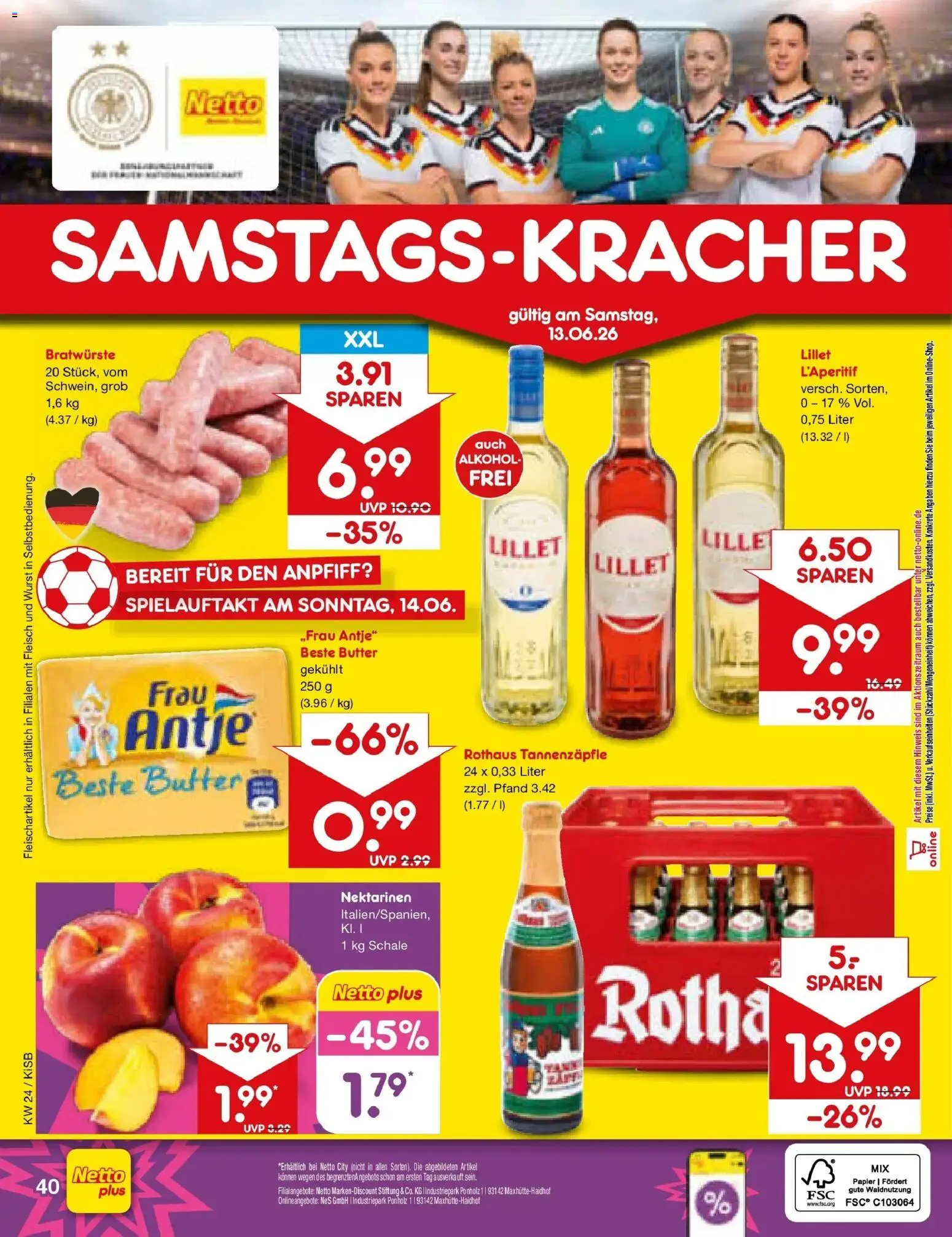 Netto Marken-Discount Prospekt Oberhaid – gültig ab 08.06.2026 | Seite: 58 | Produkte: Butter, Nektarinen, Wurst, Fleisch