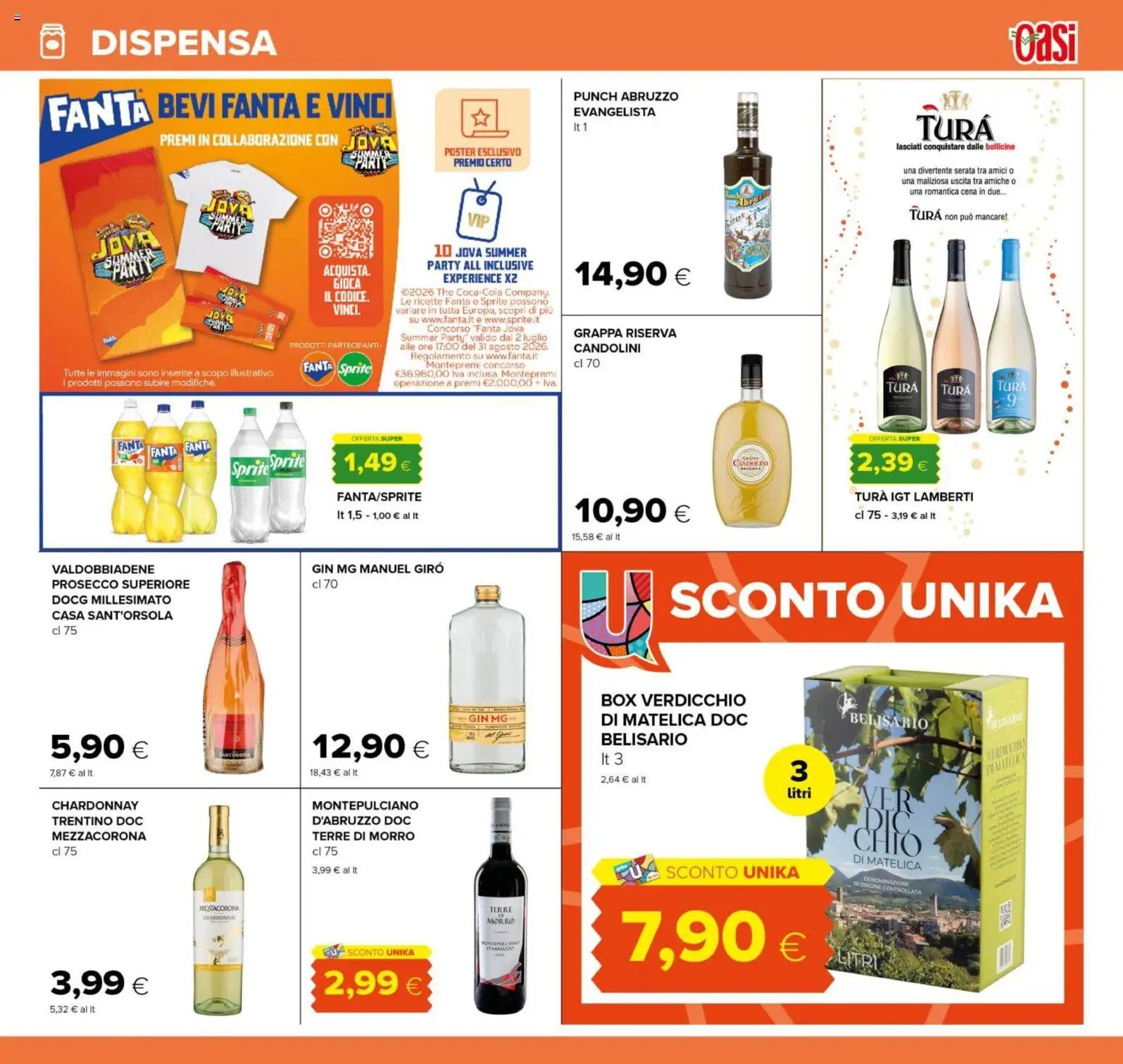 Volantino Oasi del 21/08/2026 | Pagina: 27 | Prodotti: Gin, Prosecco, Fanta, Sprite