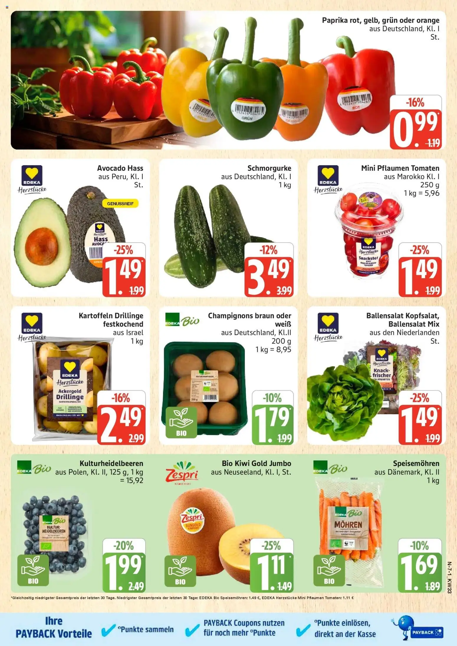 Edeka Prospekt Rostock (ab 10.08.2026) » Angebote Online | Seite: 7 | Produkte: Pflaumen, Tomaten, Mohren, Avocado