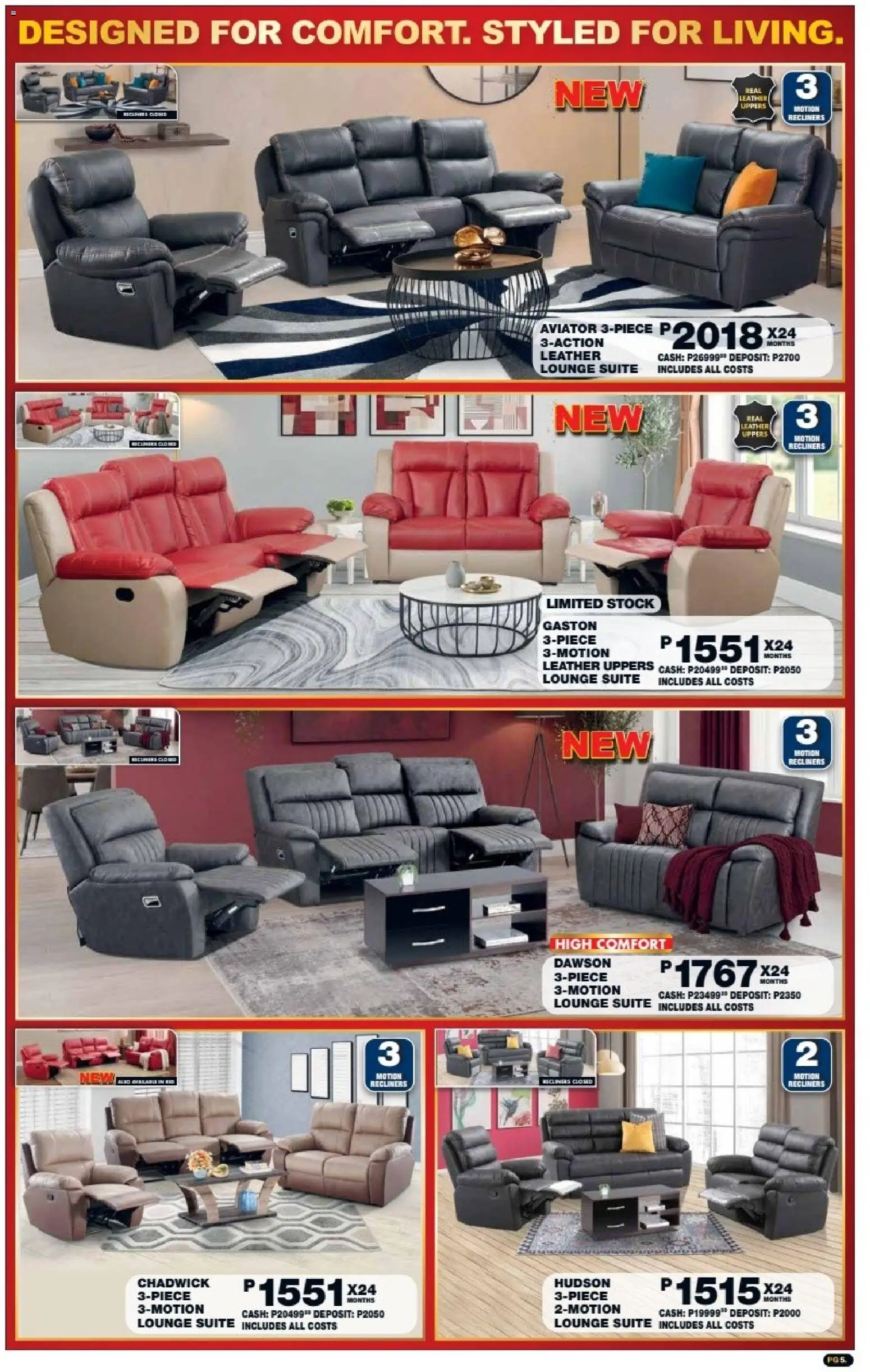 New Lewis Stores catalogue – valid from 05/10/2026 | Page: 5 | Products: Lounge suite, Stock