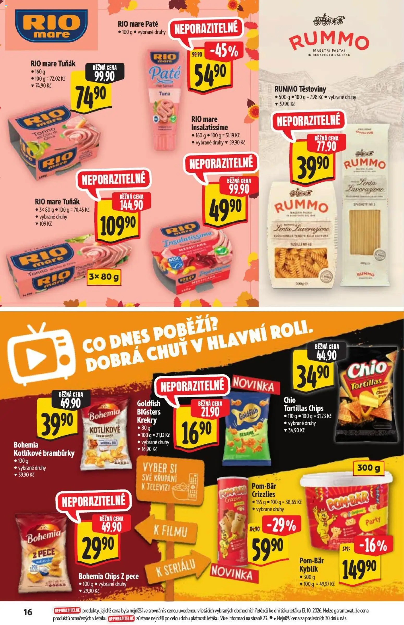 Albert leták - Hypermarket - Nabídka ve značkové kvalitě od 21.10.2026 | Strana: 16 | Produkty: Tuňák, Tuňák Rio Mare, Těstoviny, Bramburky