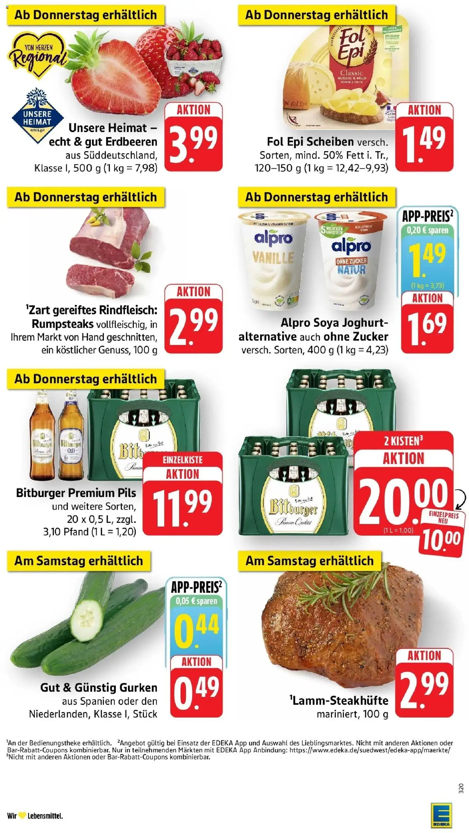 Edeka prospekt Ludwigshafen	 – gültig ab 27.04.2026 | Seite: 52 | Produkte: Rumpsteak, Alpro, Rindfleisch, Gurken
