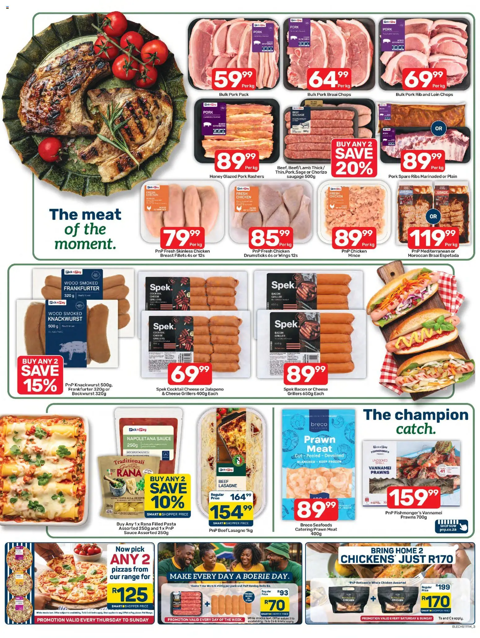 New Pick n Pay catalogue – valid from 17/08/2026 | Page: 3 | Products: Pesto, Cheese, Chicken, Pasta