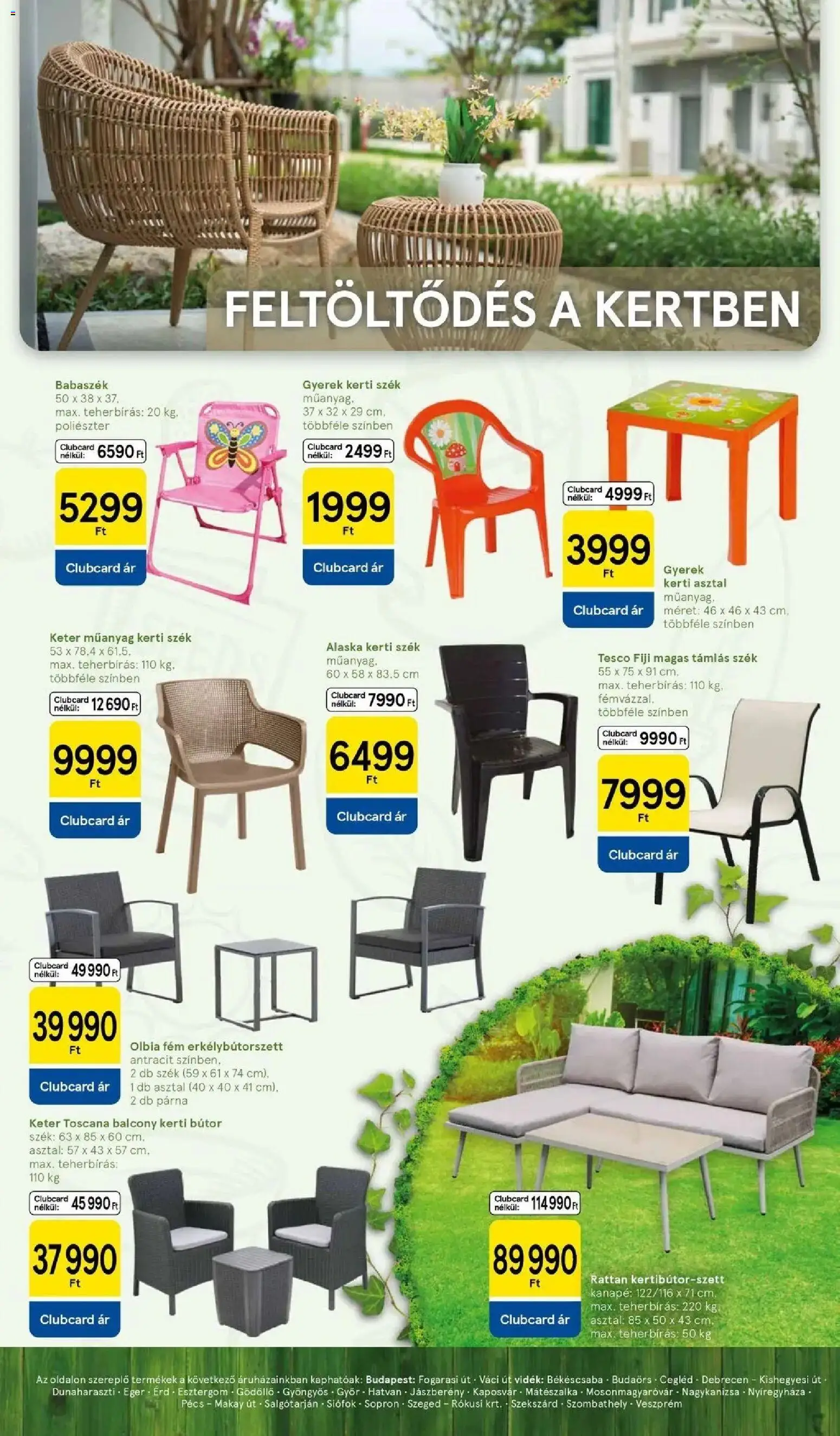 Tesco akciós ujság - amely érvényes a következő dátumtól: 08.04.2026 | Oldal: 19 | Termékek: Egér, Asztal, Szék, Kerti bútor