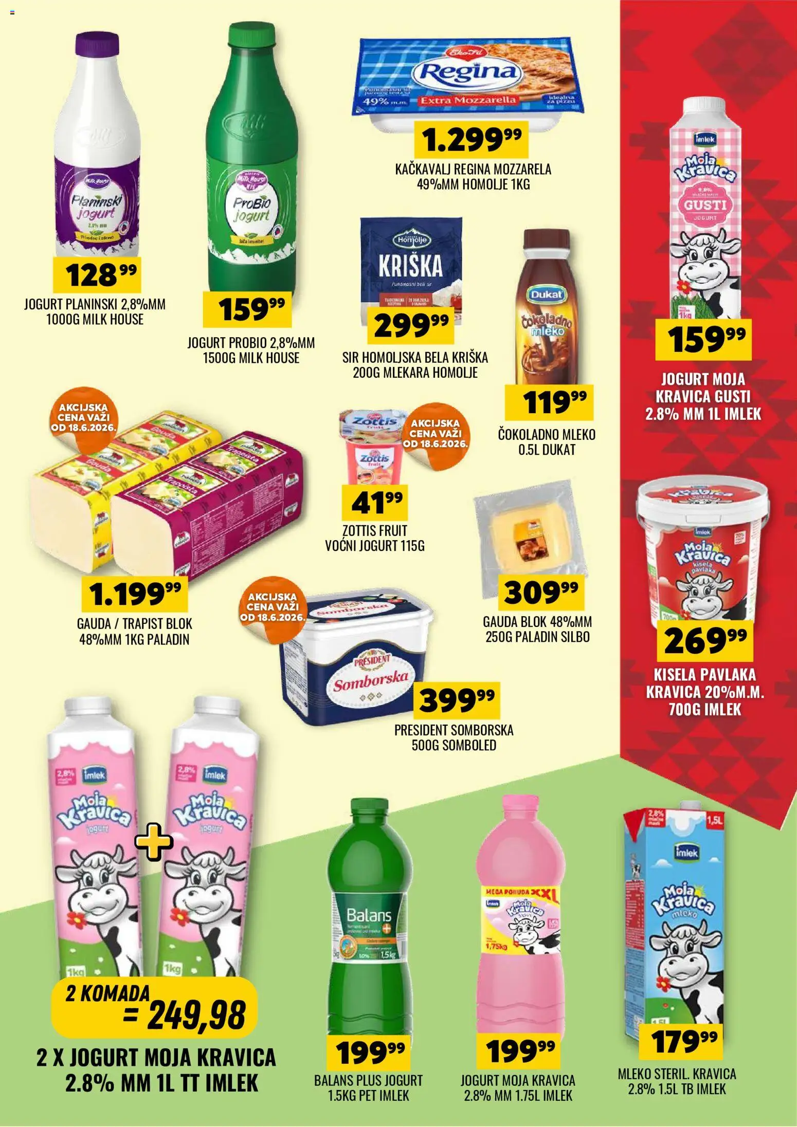 Tekijanka katalog - važi od 17.06.2026 | Strana: 5 | Proizvode: Gouda, Sir, Mozzarella, Voćni jogurt