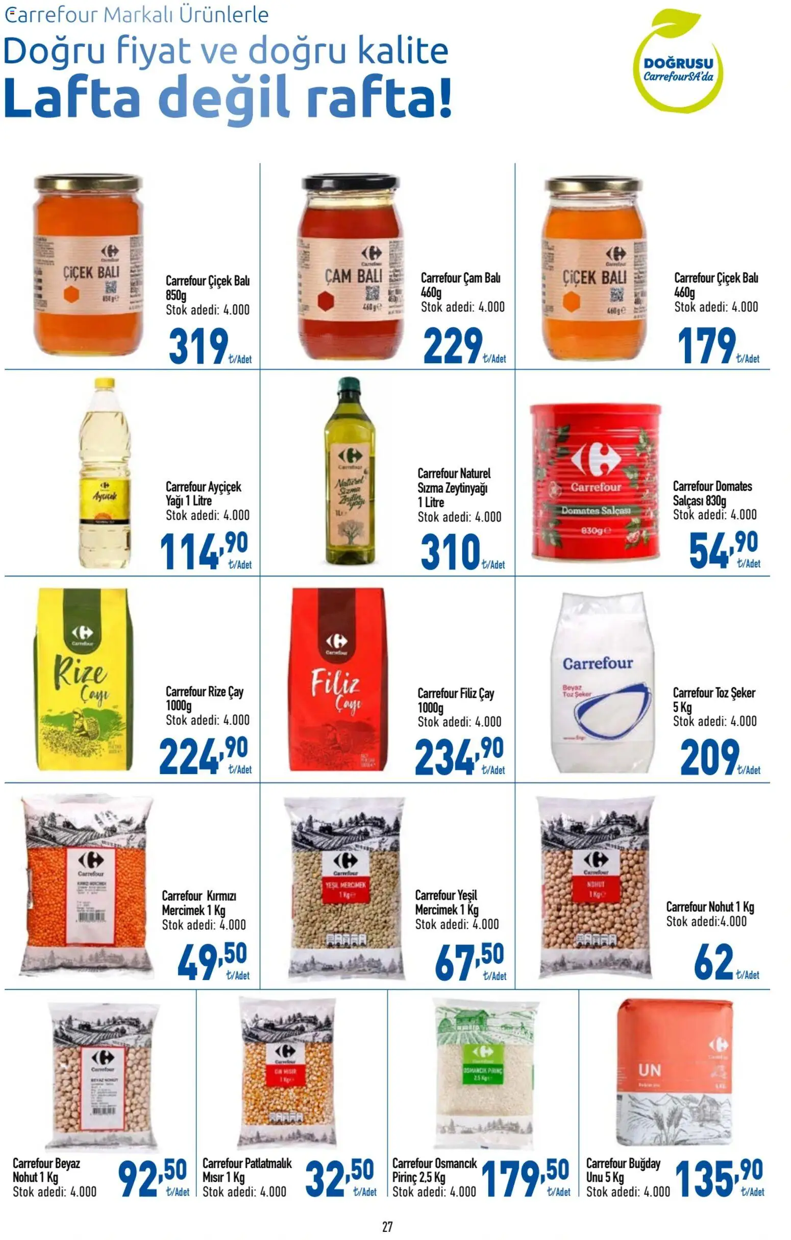 CarrefourSA Katalog - 09 Temmuz 2026 tarihinden itibaren geçerlidir | Sayfa: 27 | Ürünler: Domates, Şeker, Toz şeker, Mısır