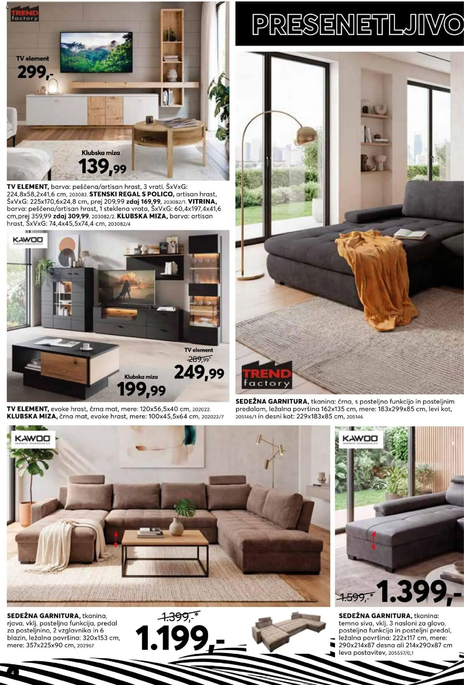 Novi Dipo katalog ponudbe – veljaven od 13.10.2026 | Stran: 4 | Izdelki: Klubska miza, Miza, Regal, Barva