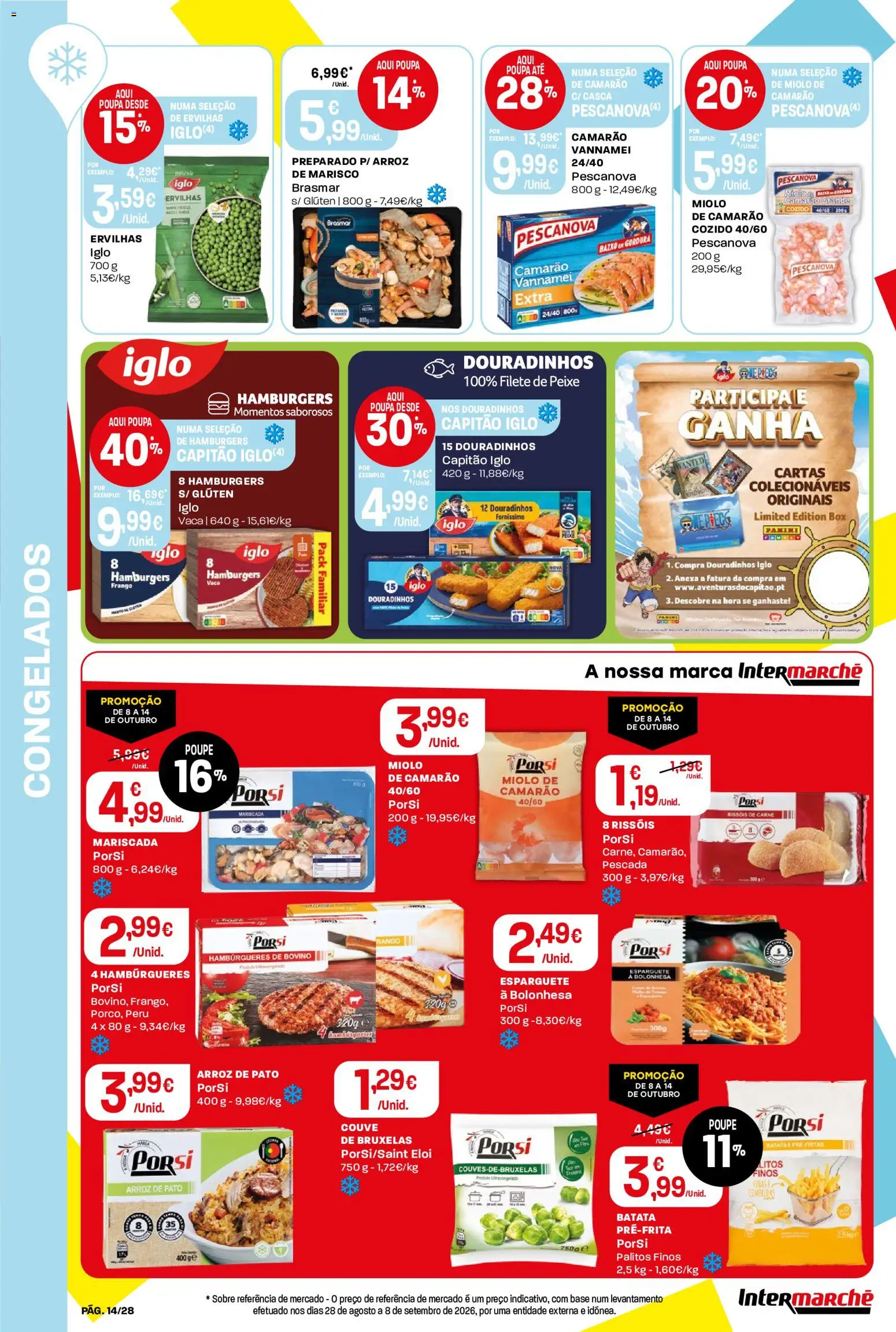 Intermarché folheto Contact │ válido de 08/10/2026 | Página: 14 | Produtos: Pescada, Pato, Arroz, Filete