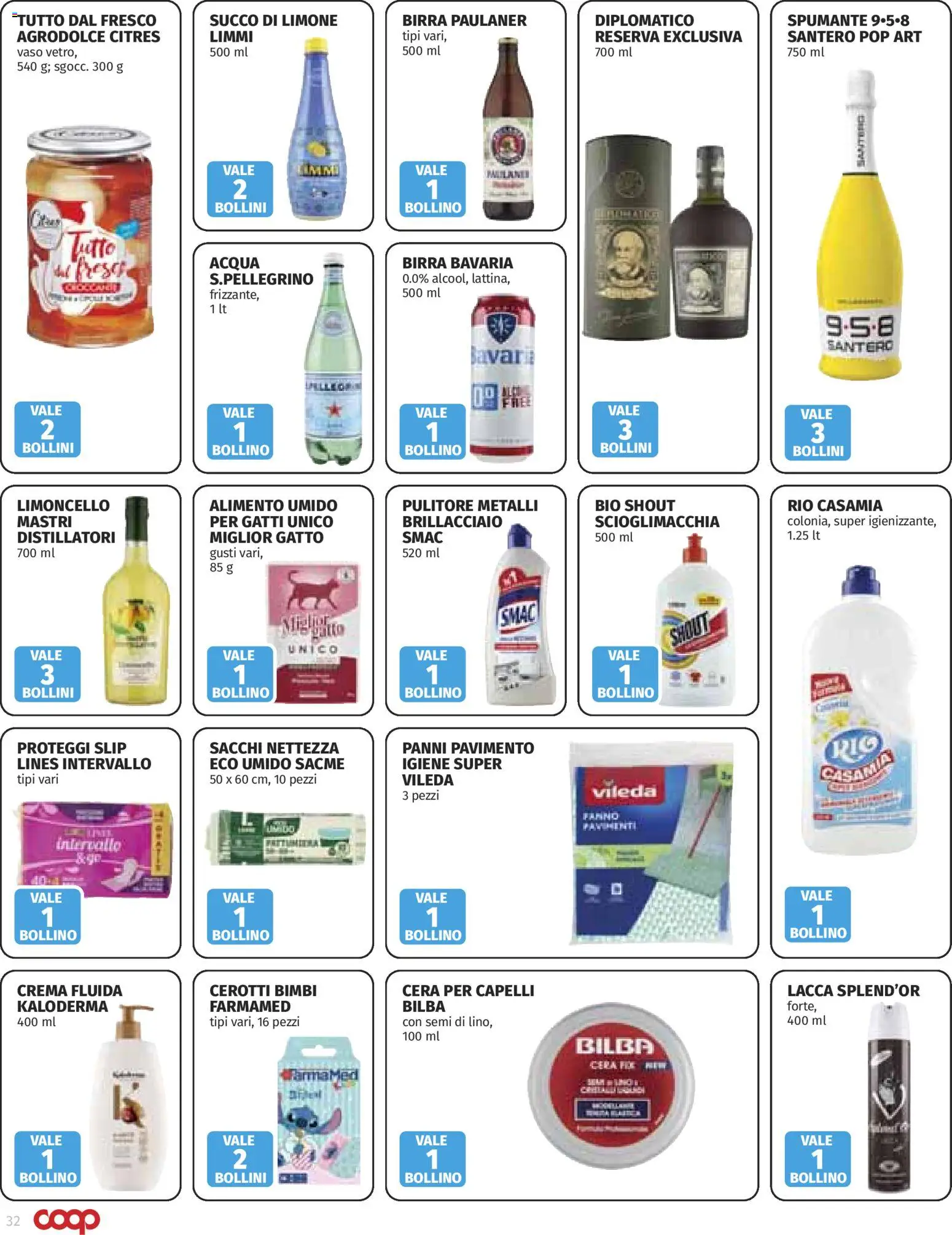 Volantino COOP del 15/10/2026 | Pagina: 32 | Prodotti: Lacca, Proteggi slip, Succo di limone, Limoncello