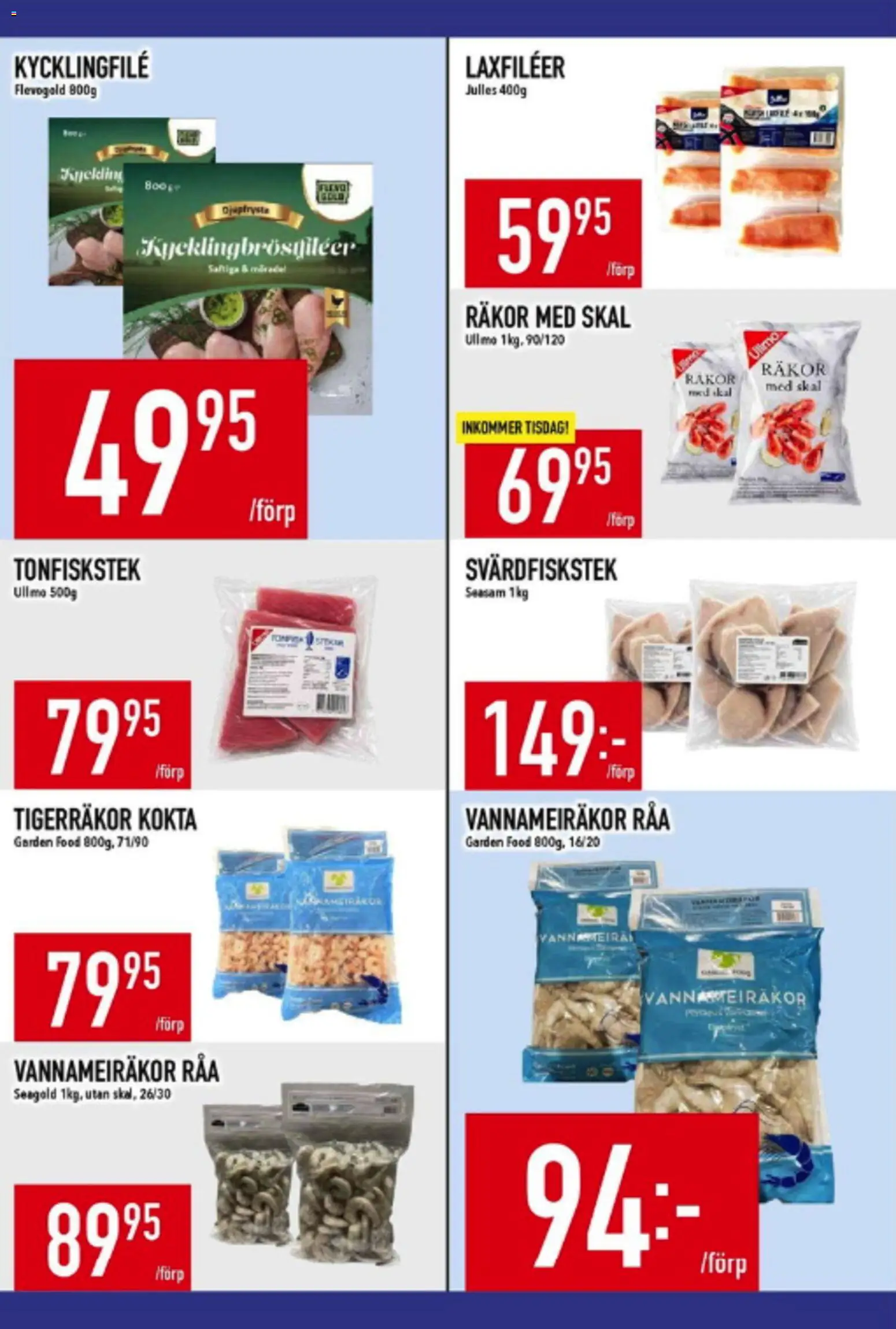 Matdax reklamblad aktuell från 15.06.2026 | Sida: 17 | Produkter: Kycklingfile, Räkor